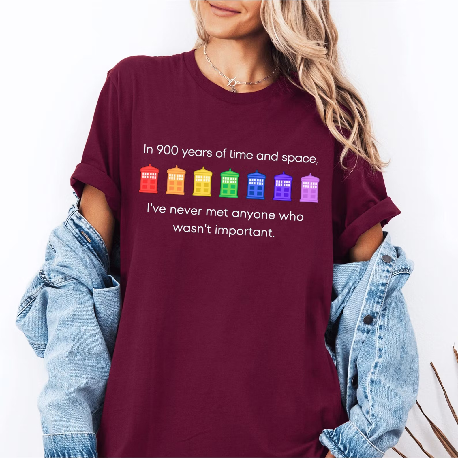 Pride Rainbow Police Box Shirt, 11th Doctor Quote, LGBT Pride Month T-shirt