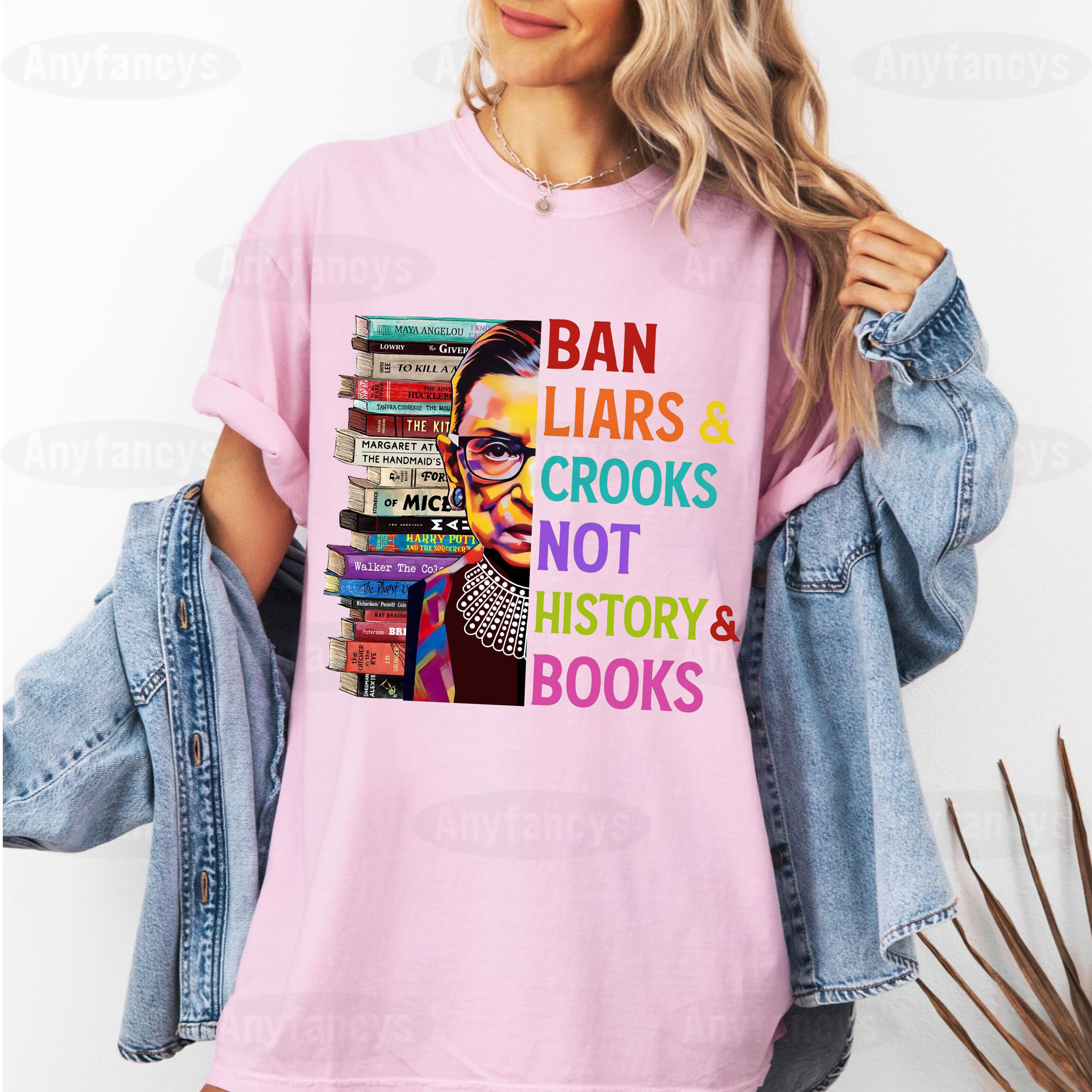 Ban Liars and Crooks Not History and Books ,Rainbow Feminist Book Banning Protest Unisex T-shirt