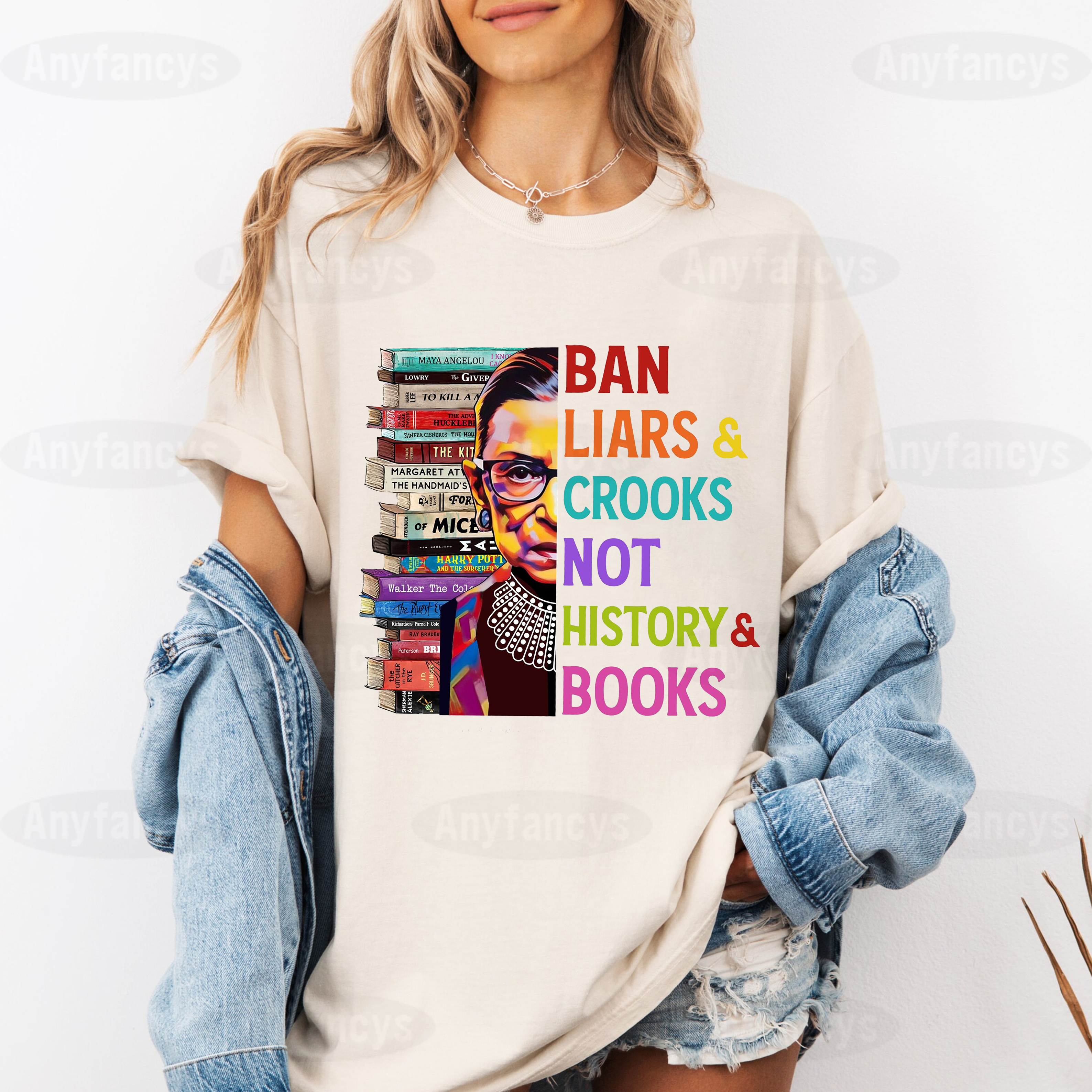 Ban Liars and Crooks Not History and Books ,Rainbow Feminist Book Banning Protest Unisex T-shirt
