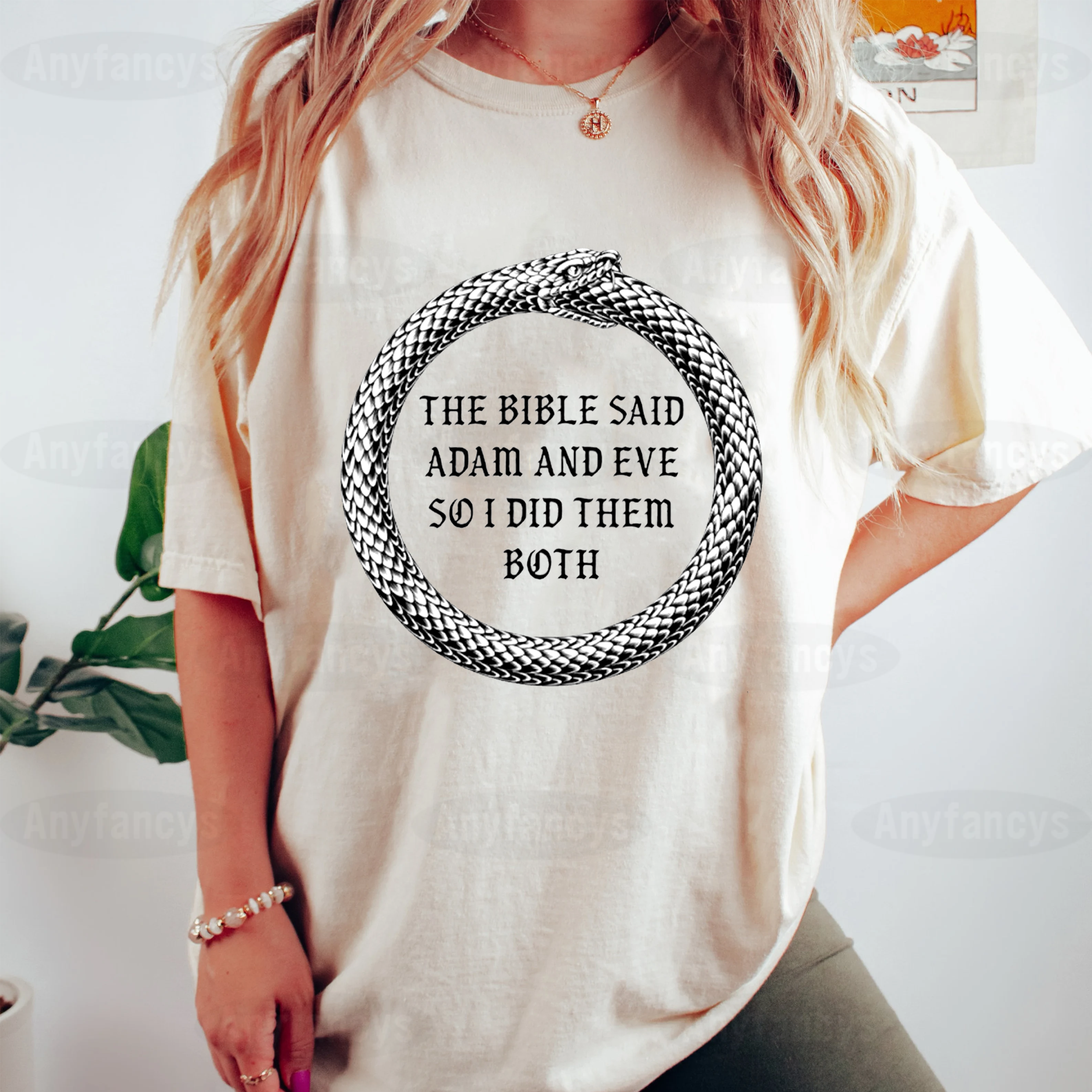 The bible said Adam and Eve so I did them both Unisex T-shirt