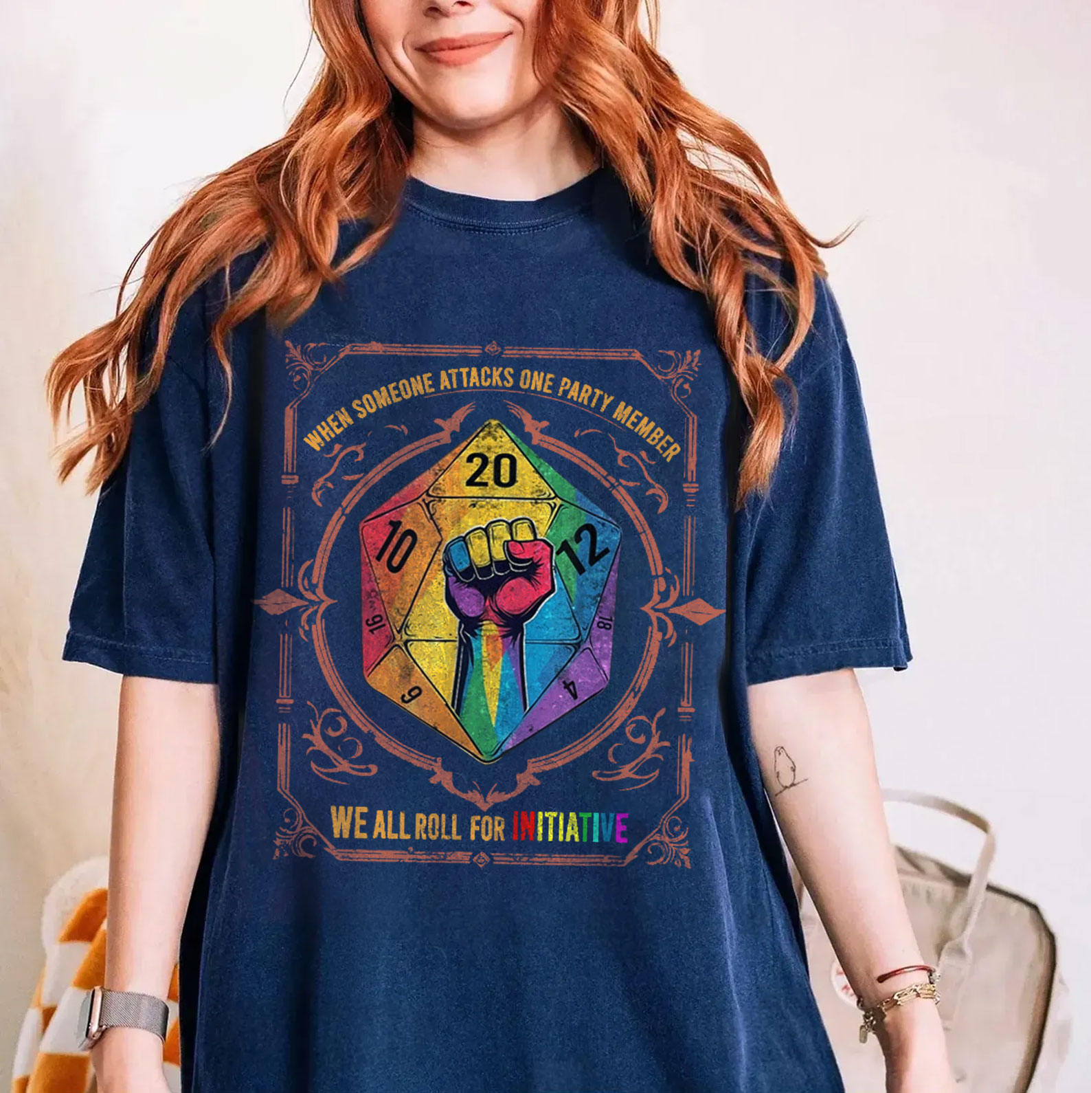 When Someone Attacks One Party Member, We All Roll for Initiative,Pride Month Unisex T-shirt