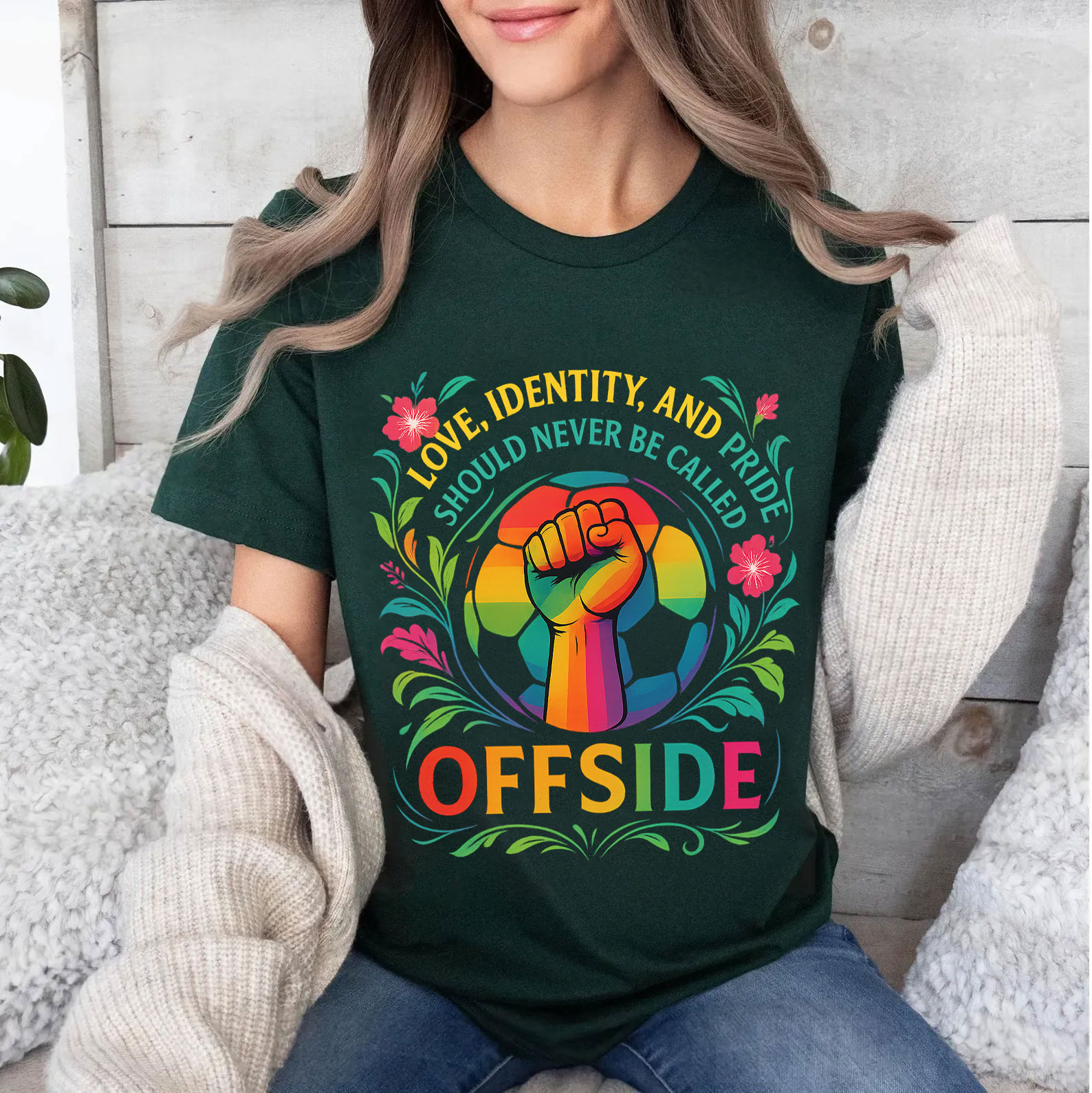 LOVE, IDENTITY, AND PRIDE SHOULD NEVER BE CALLED OFFSIDE,Pride Month Unisex T-shirt