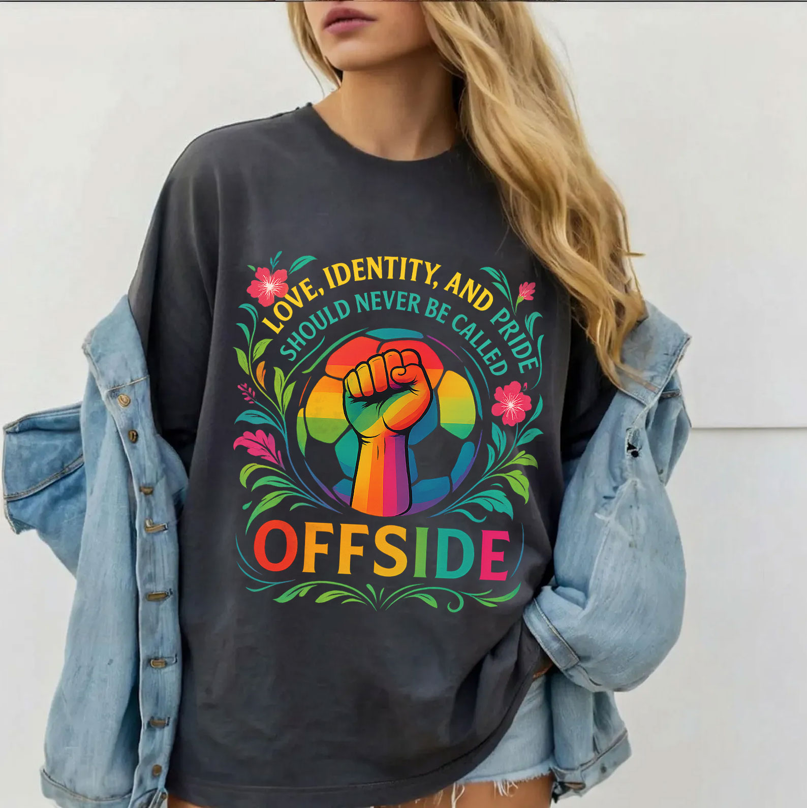 LOVE, IDENTITY, AND PRIDE SHOULD NEVER BE CALLED OFFSIDE,Pride Month Unisex T-shirt