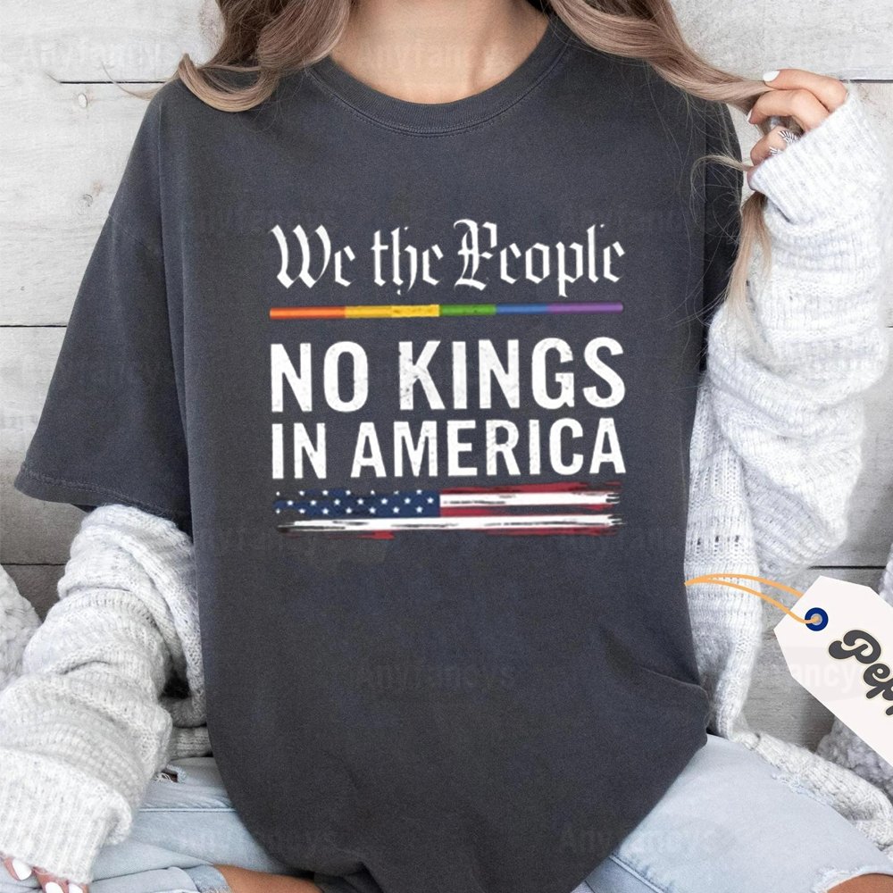 No Kings In America Shirt Anti Trump Unisex T-shirt