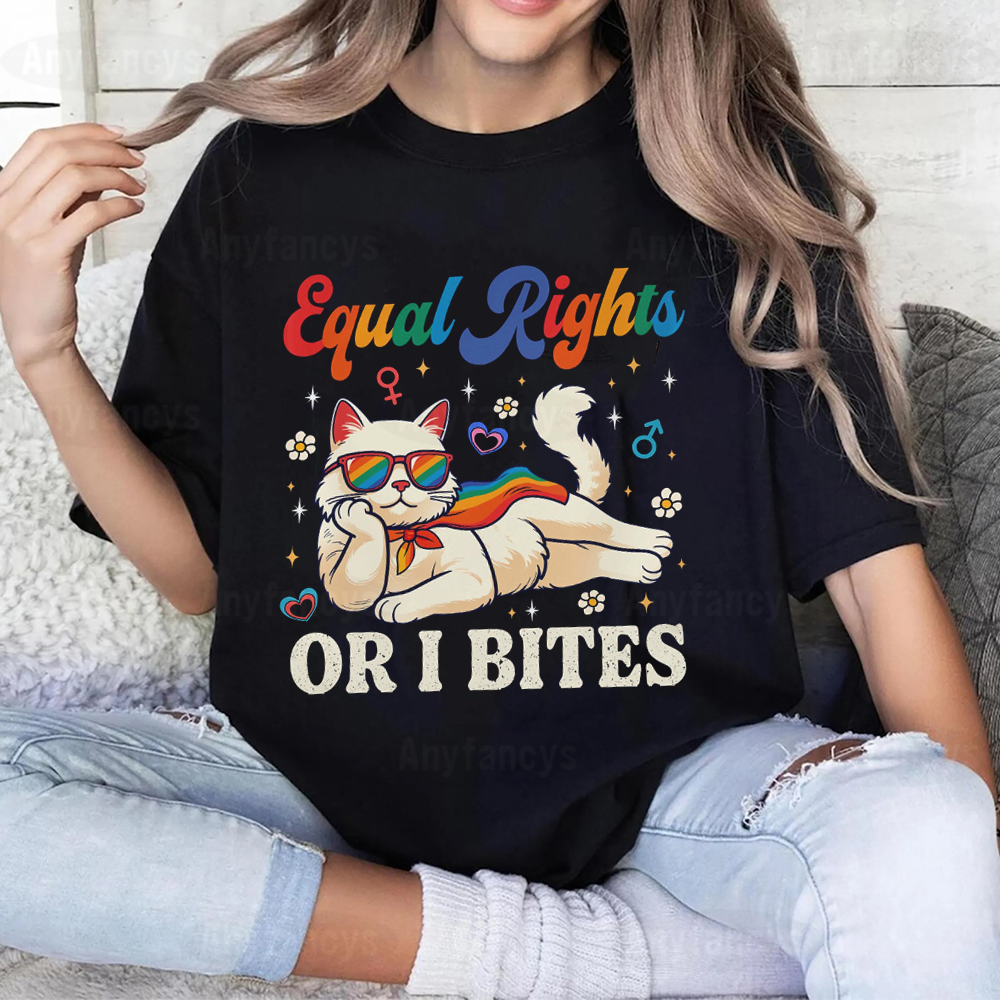 Equal Rights Or Bites,Rainbow Pride Unisex T-shirt