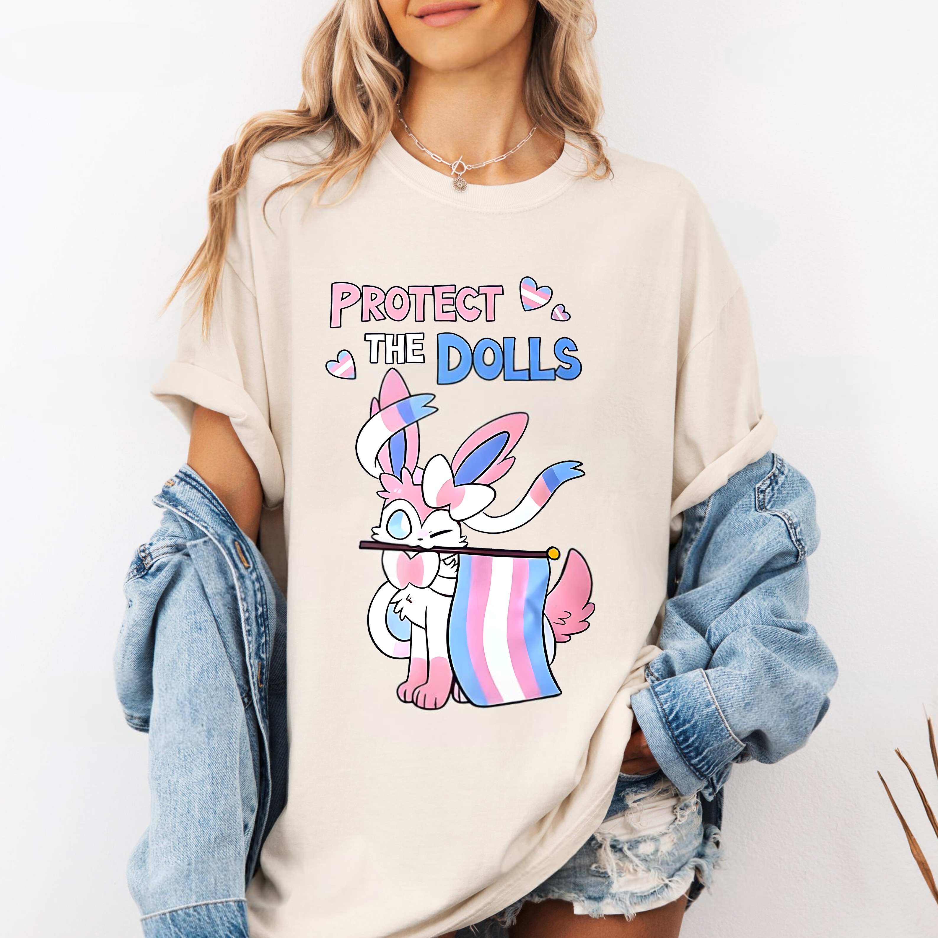 Protect The Dolls ,Sylveon Pride Month Unisex T-shirt