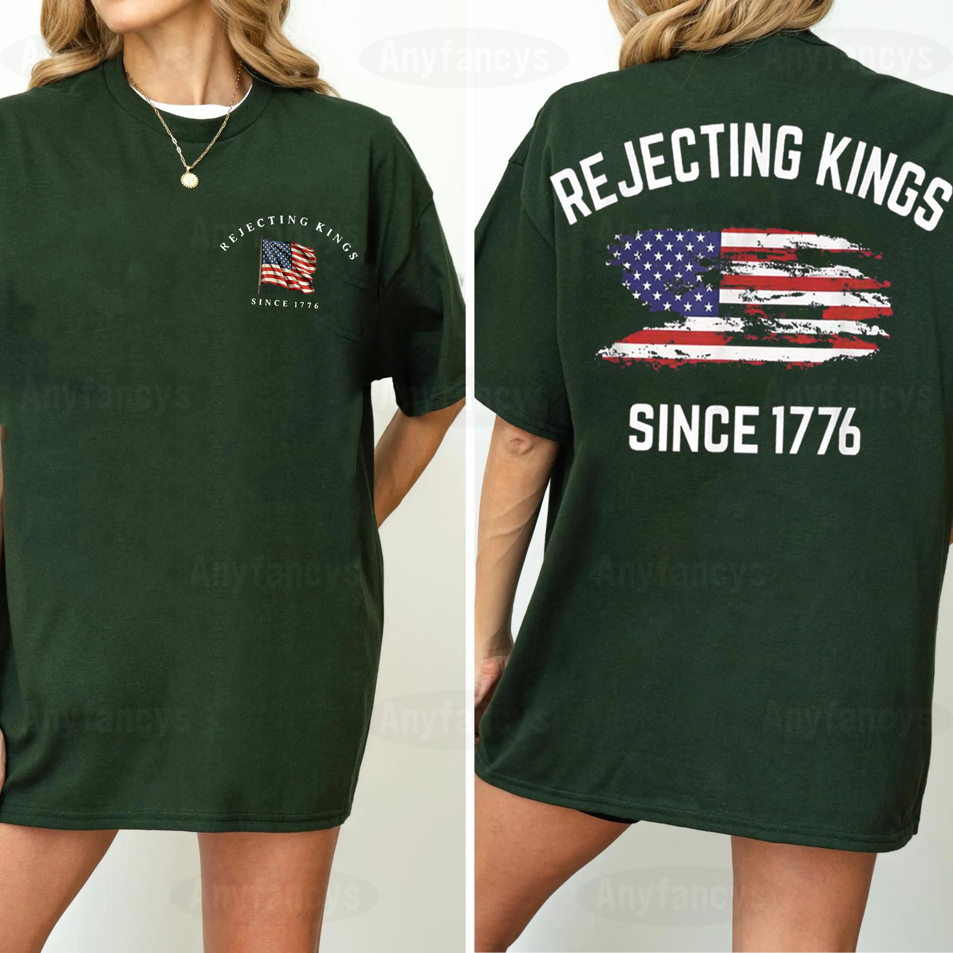 Rejecting Kings Since 1776 Patriotic Usa Flag 4th Of July Unisex T-shirt
