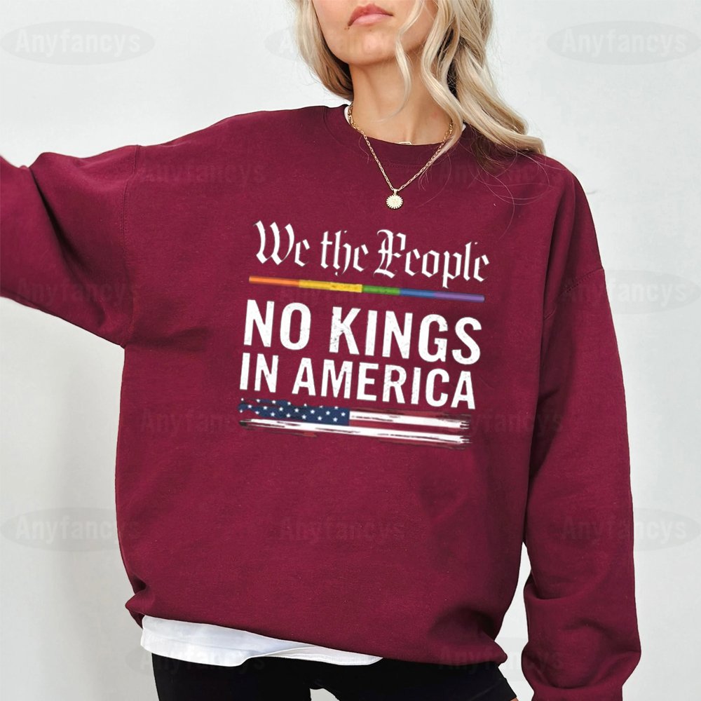 No Kings In America Shirt Anti Trump Unisex T-shirt