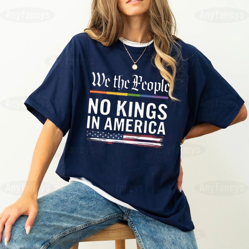 No Kings In America Shirt Anti Trump Unisex T-shirt