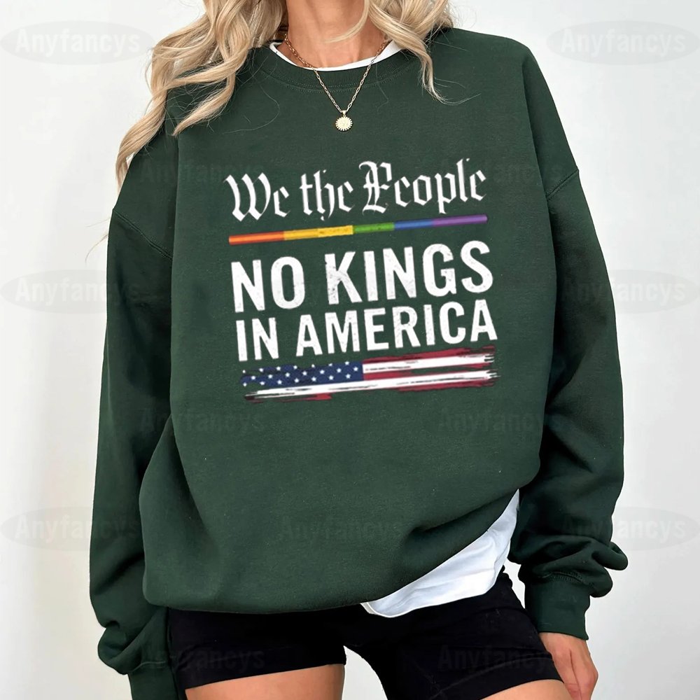 No Kings In America Shirt Anti Trump Unisex T-shirt
