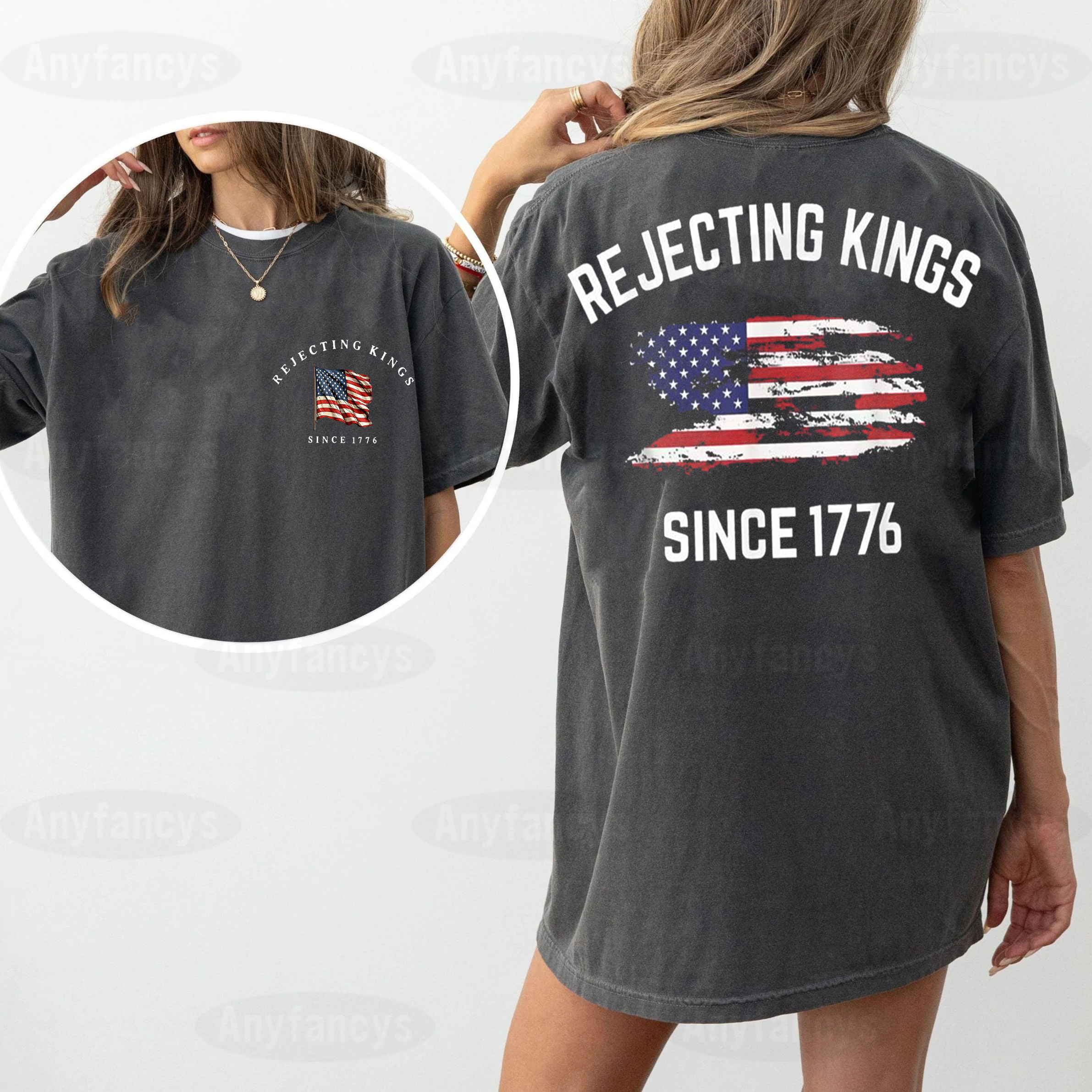Rejecting Kings Since 1776 Patriotic Usa Flag 4th Of July Unisex T-shirt