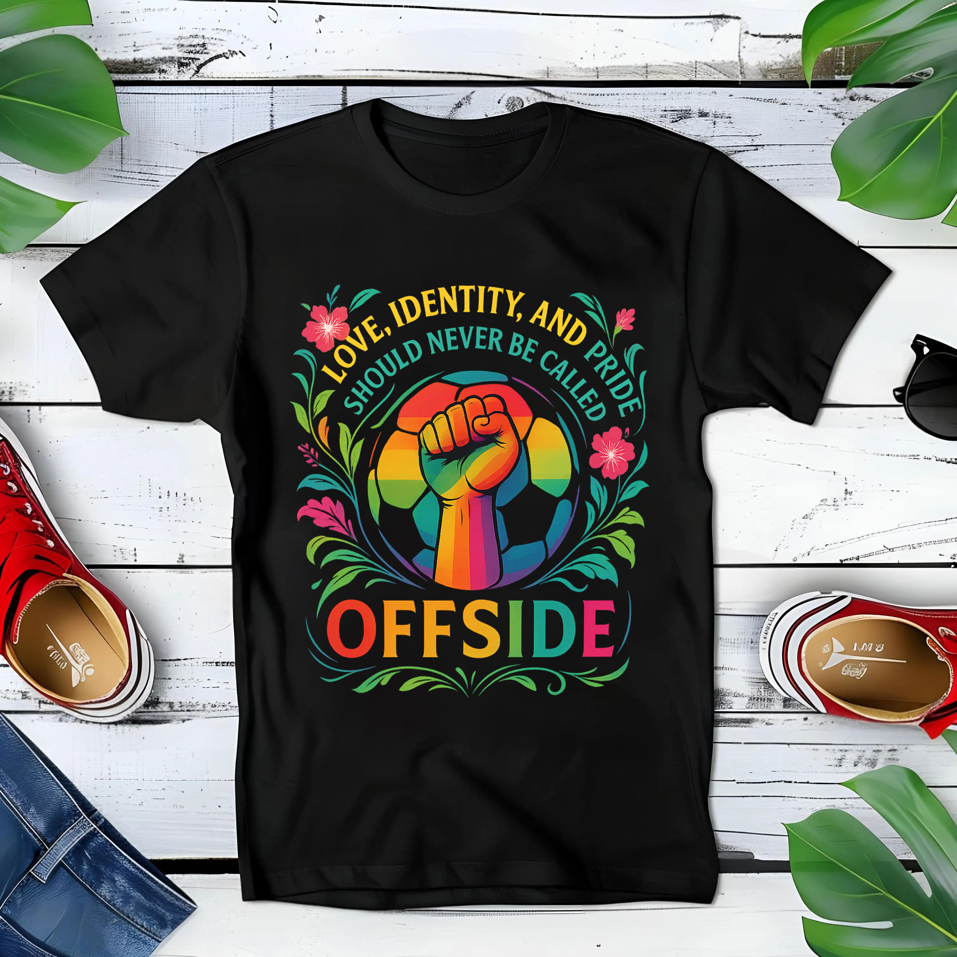 LOVE, IDENTITY, AND PRIDE SHOULD NEVER BE CALLED OFFSIDE,Pride Month Unisex T-shirt