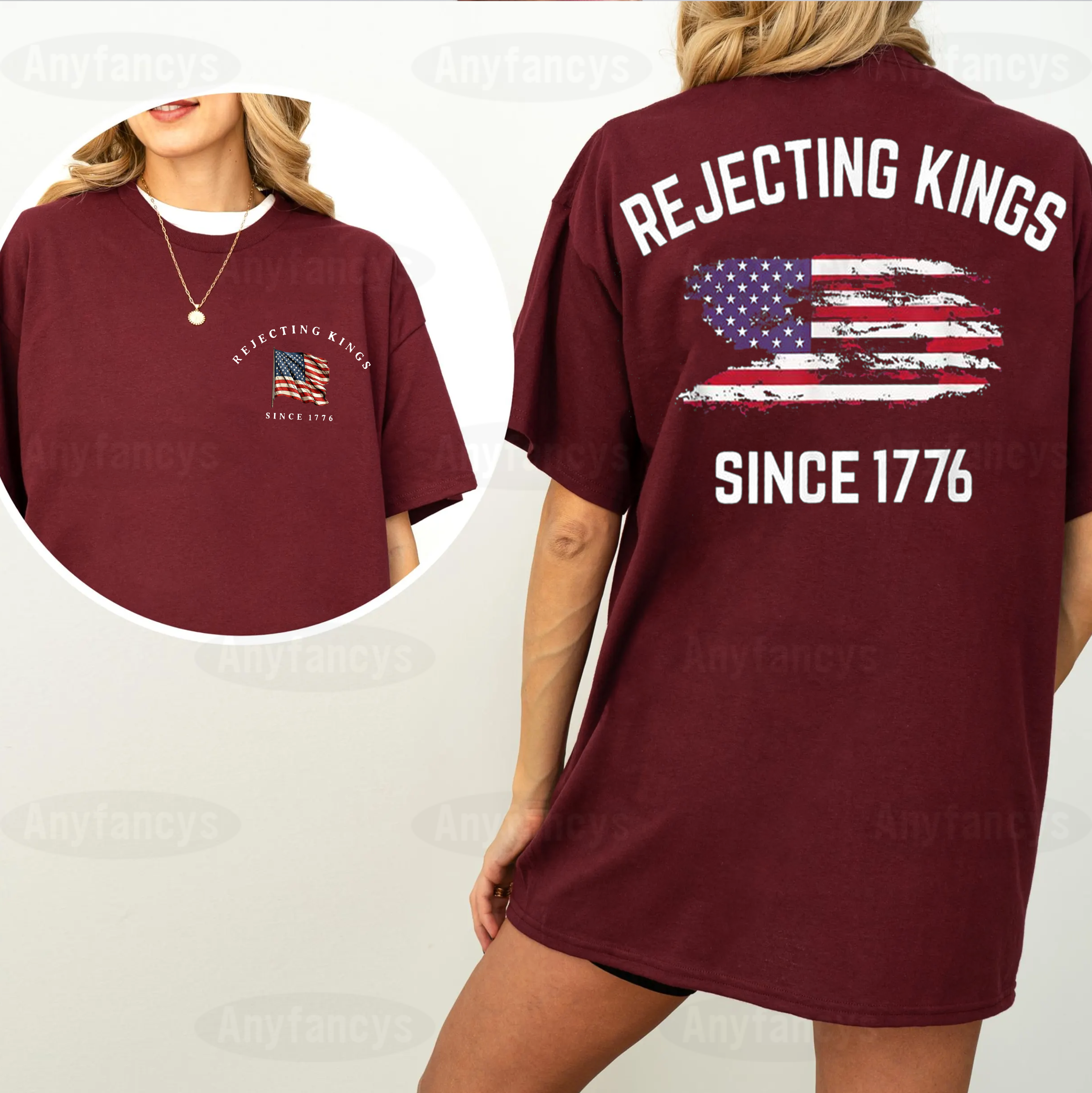 Rejecting Kings Since 1776 Patriotic Usa Flag 4th Of July Unisex T-shirt