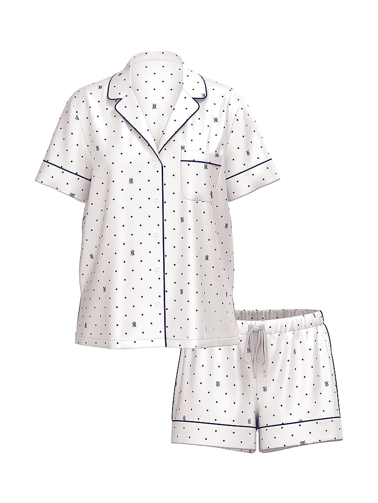 Victoria's Secret Satin Short Pajama Set Satin Notch