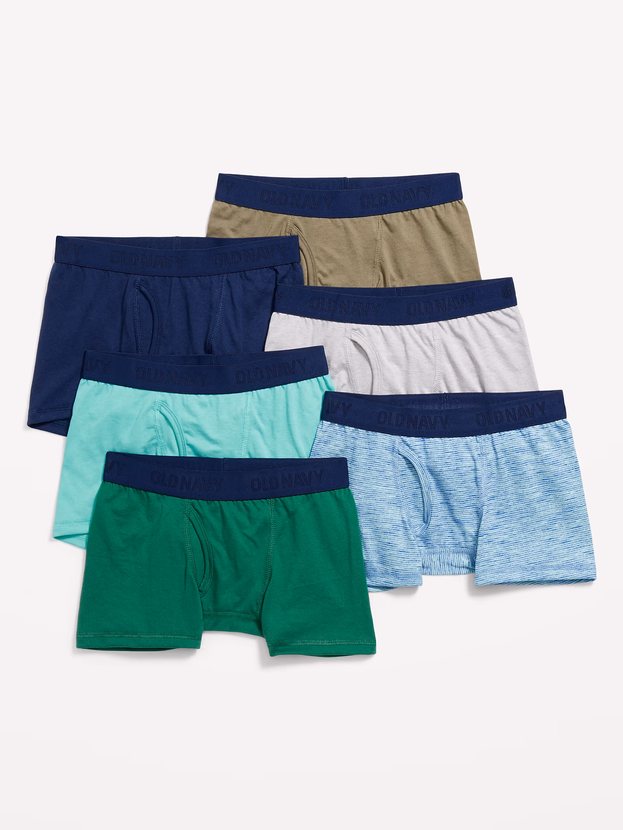 Solid Boxer-Brief Underwear 6-Pack for Boys