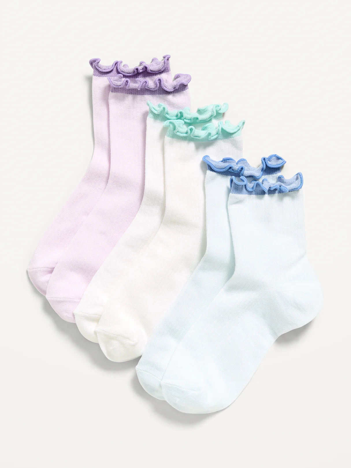 Ruffled Athletic Socks 3-Pack for Girls