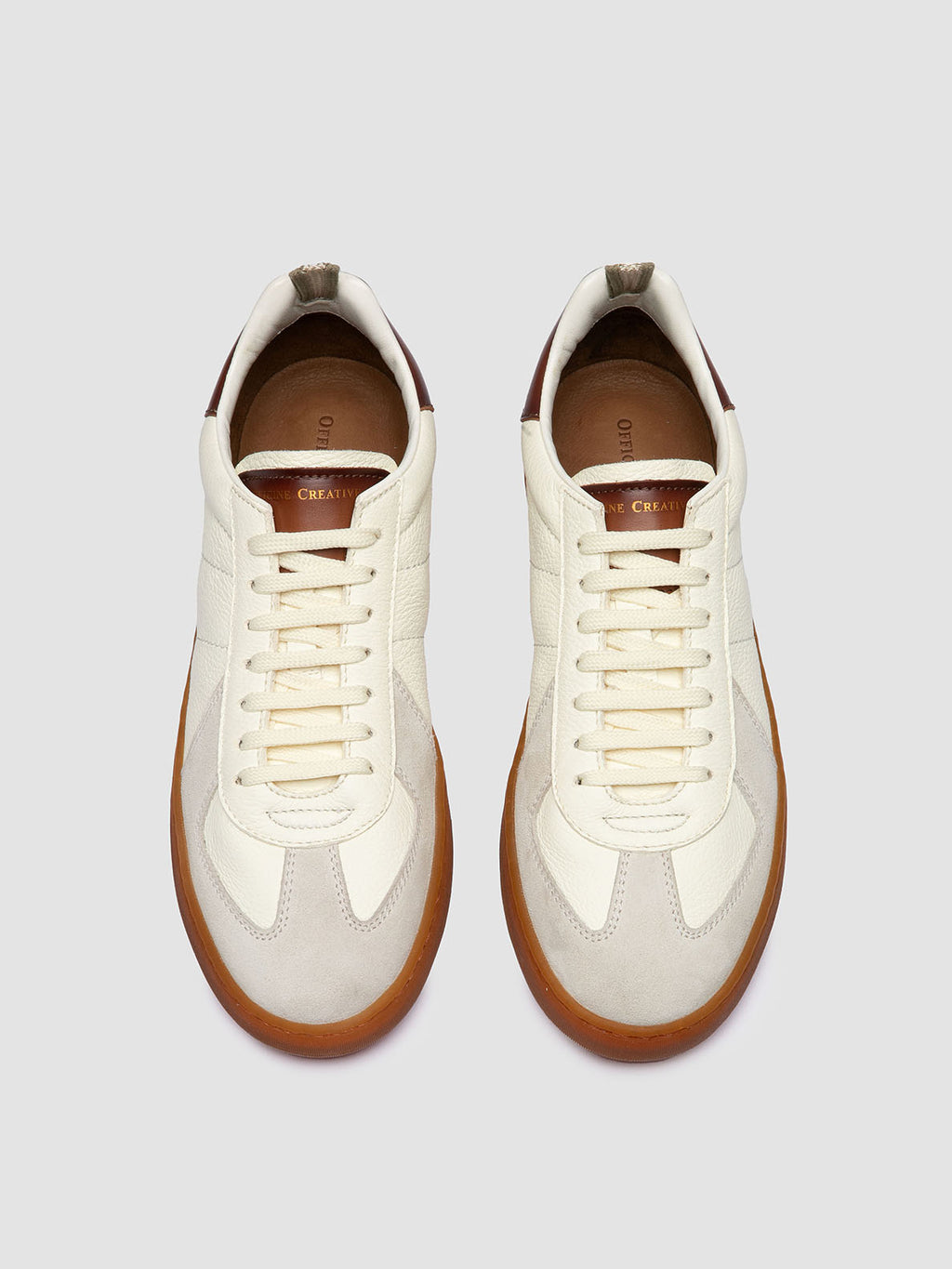 Weiße Low-Top-Sneakers aus Leder