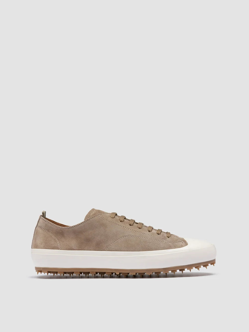 Low-Top-Sneaker aus braugrauem Wildleder