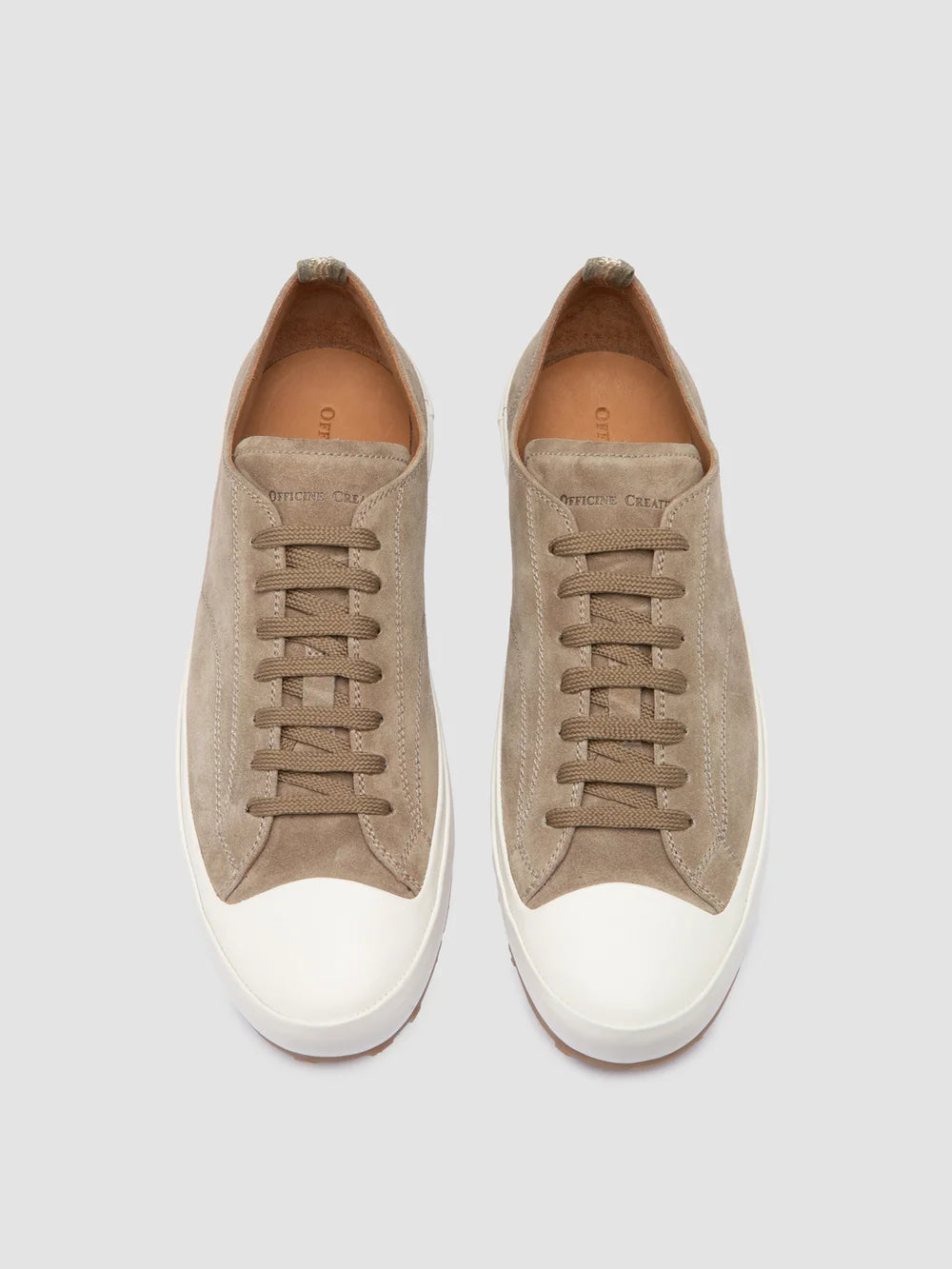 Low-Top-Sneaker aus braugrauem Wildleder