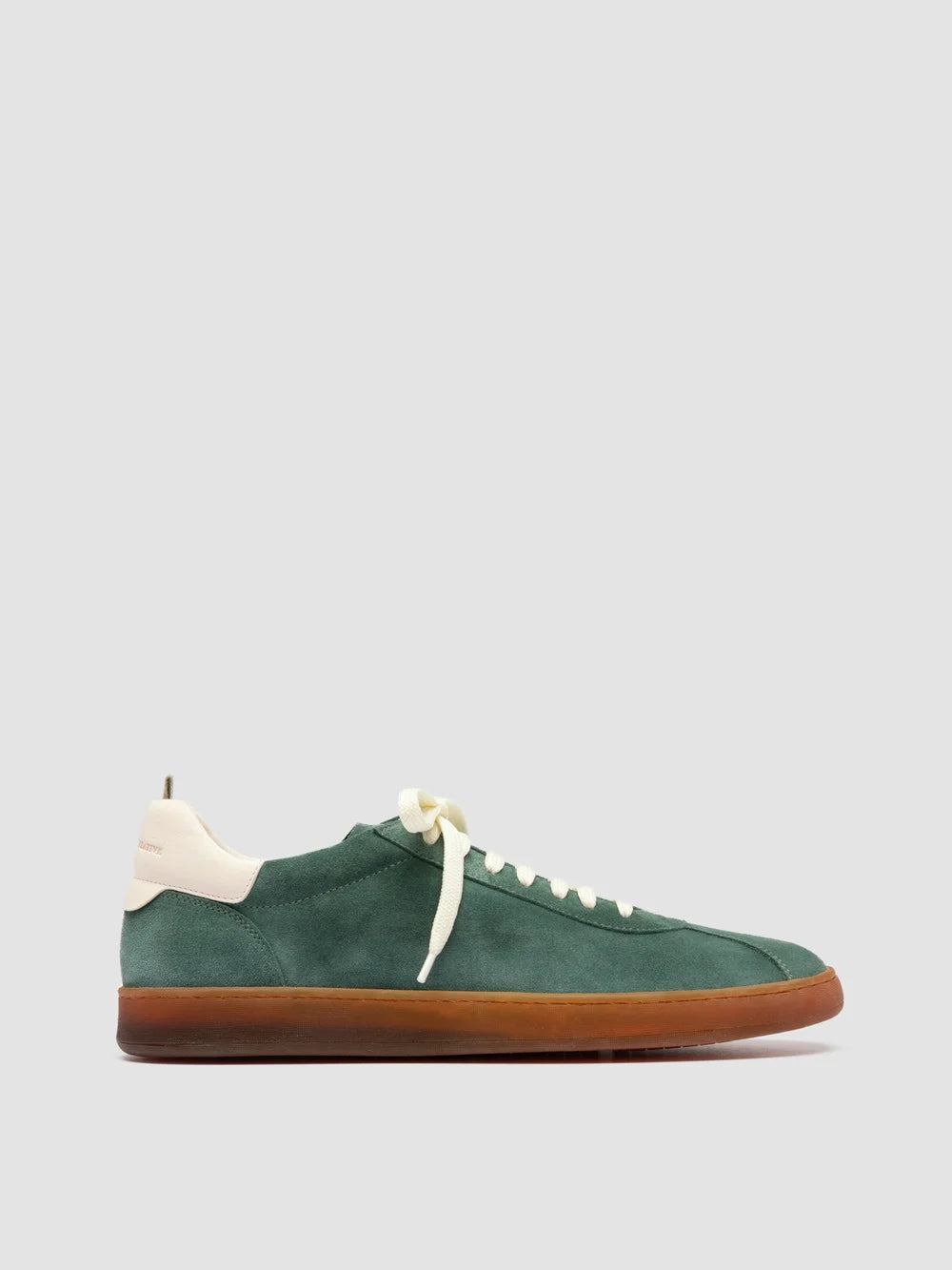 Grüne Sneaker aus Leder und Wildleder