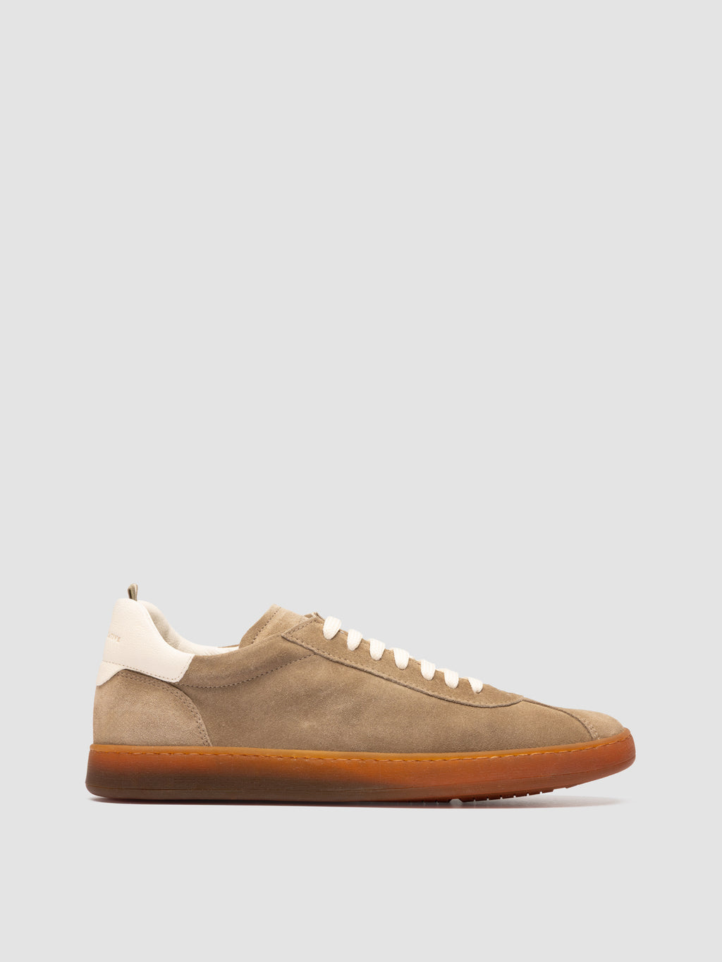 Beige Leather and Suede Sneakers