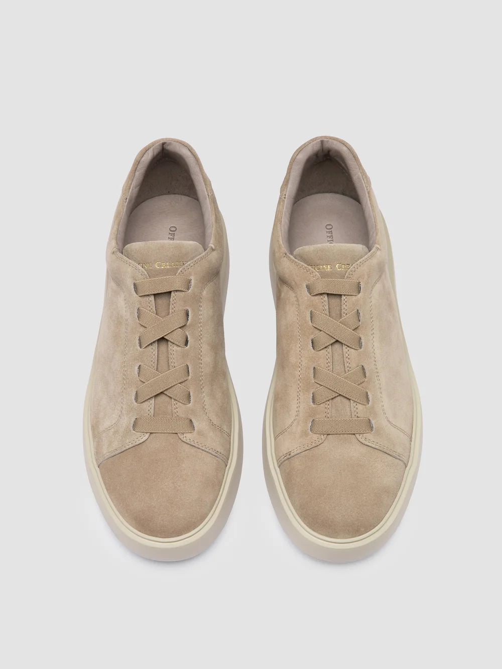 Taupefarbene Sneaker aus Wildleder