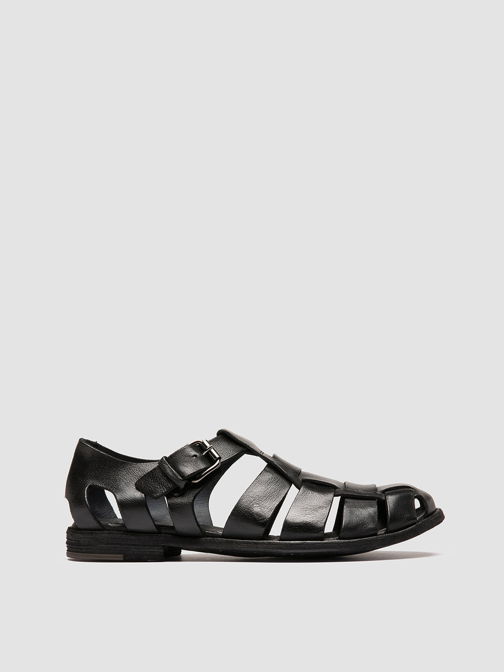 schwarze Sandalen aus Leder
