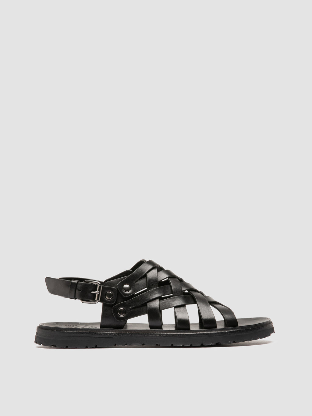 Schwarze Ledersandalen