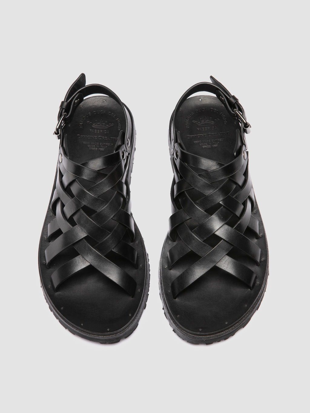 Schwarze Ledersandalen