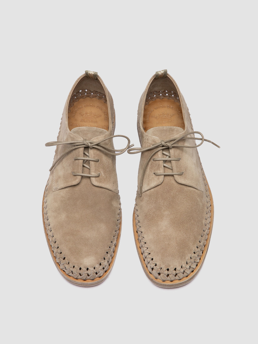MILES 001 Beige Derby-Schuhe aus Wildleder
