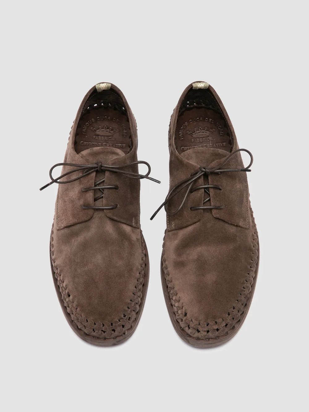 MILES 001 Taupefarbene Derby-Schuhe aus Wildleder