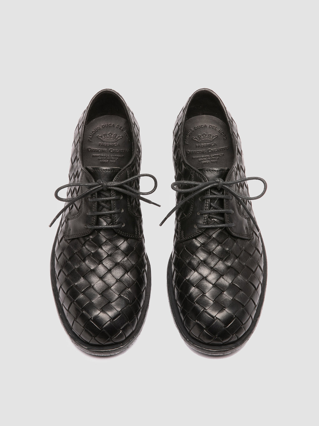 RUGGED 007 Schwarze Derby-Schuhe aus Leder