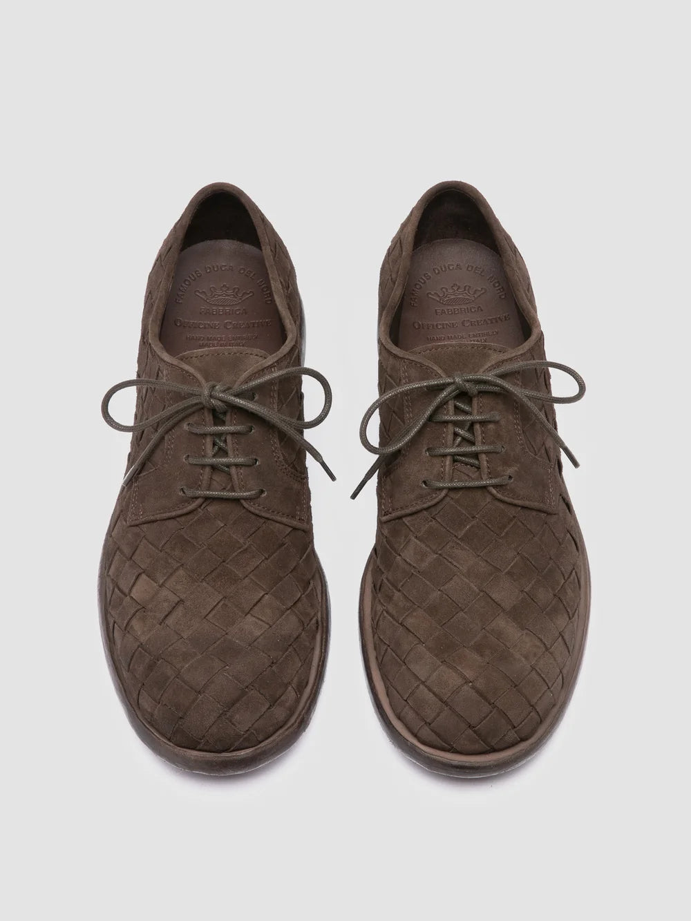RUGGED 007 Braune Derby-Schuhe aus Wildleder