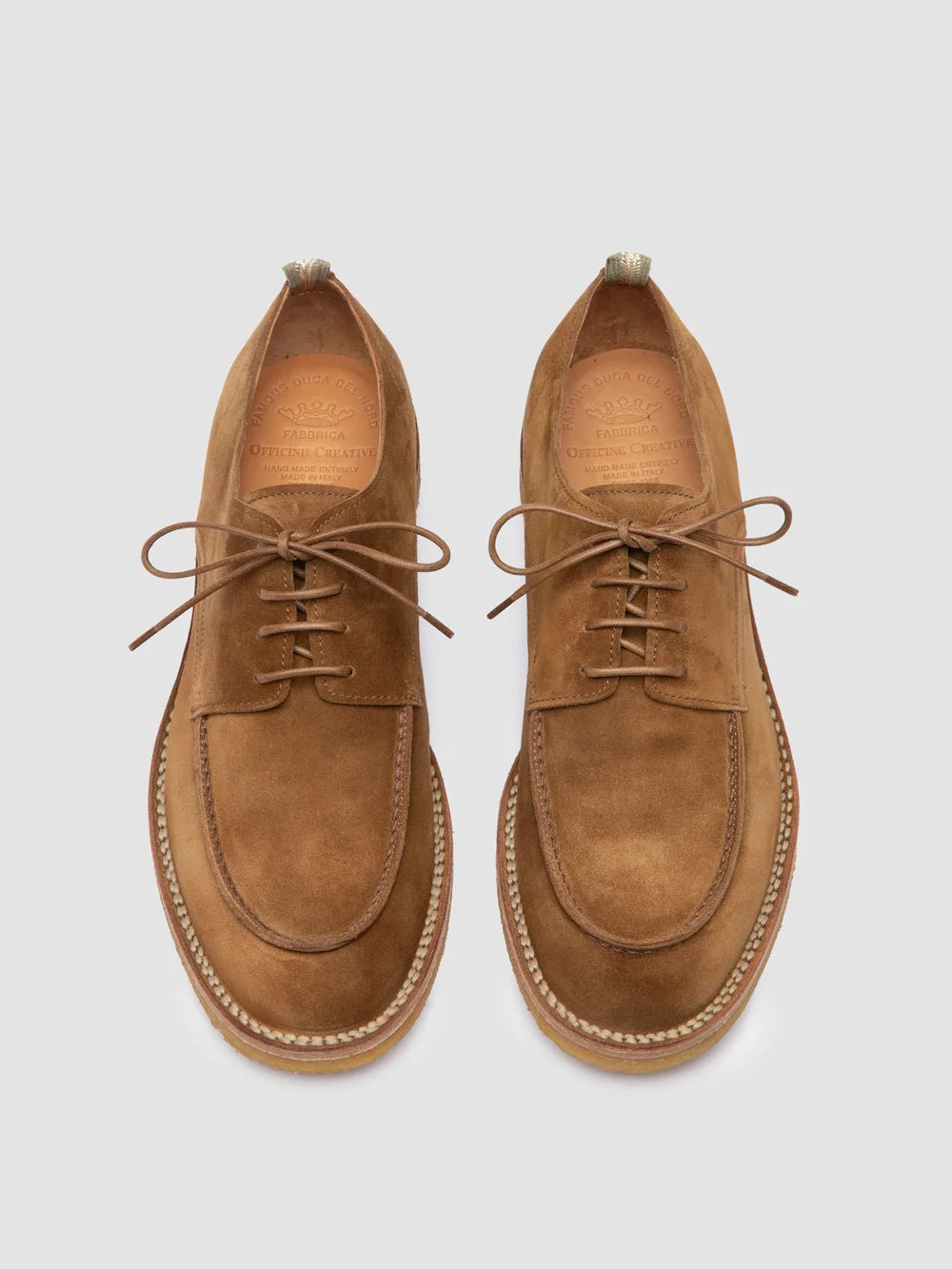 Braune Derby-Schuhe aus Wildleder