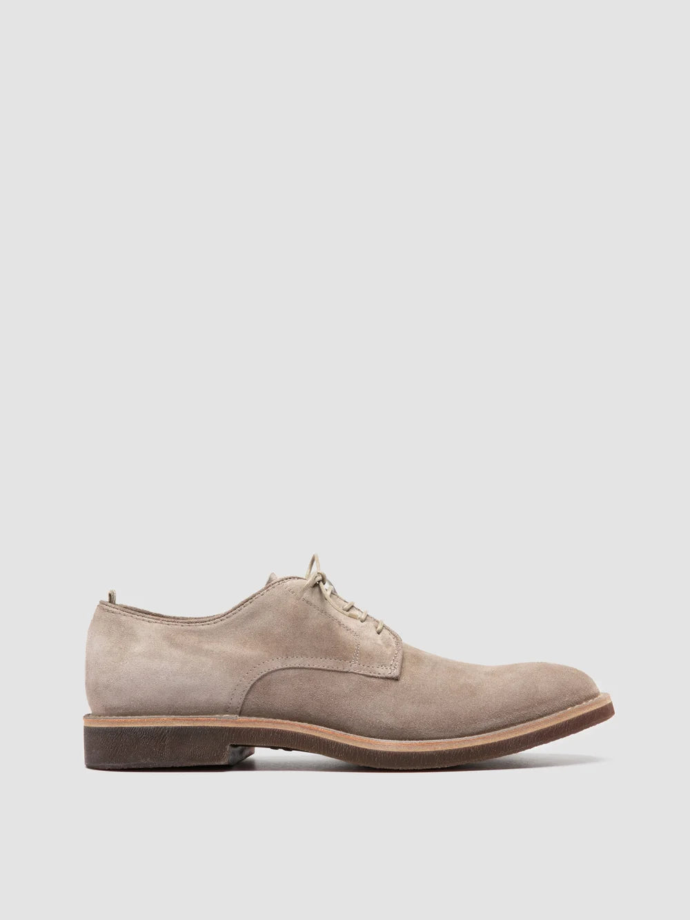 Taupefarbene Derby-Schuhe aus Wildleder