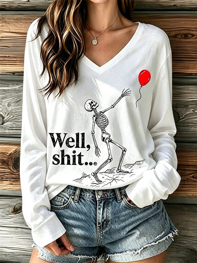 Women's Retro Halloween Well, shit... Print T-Shirt
