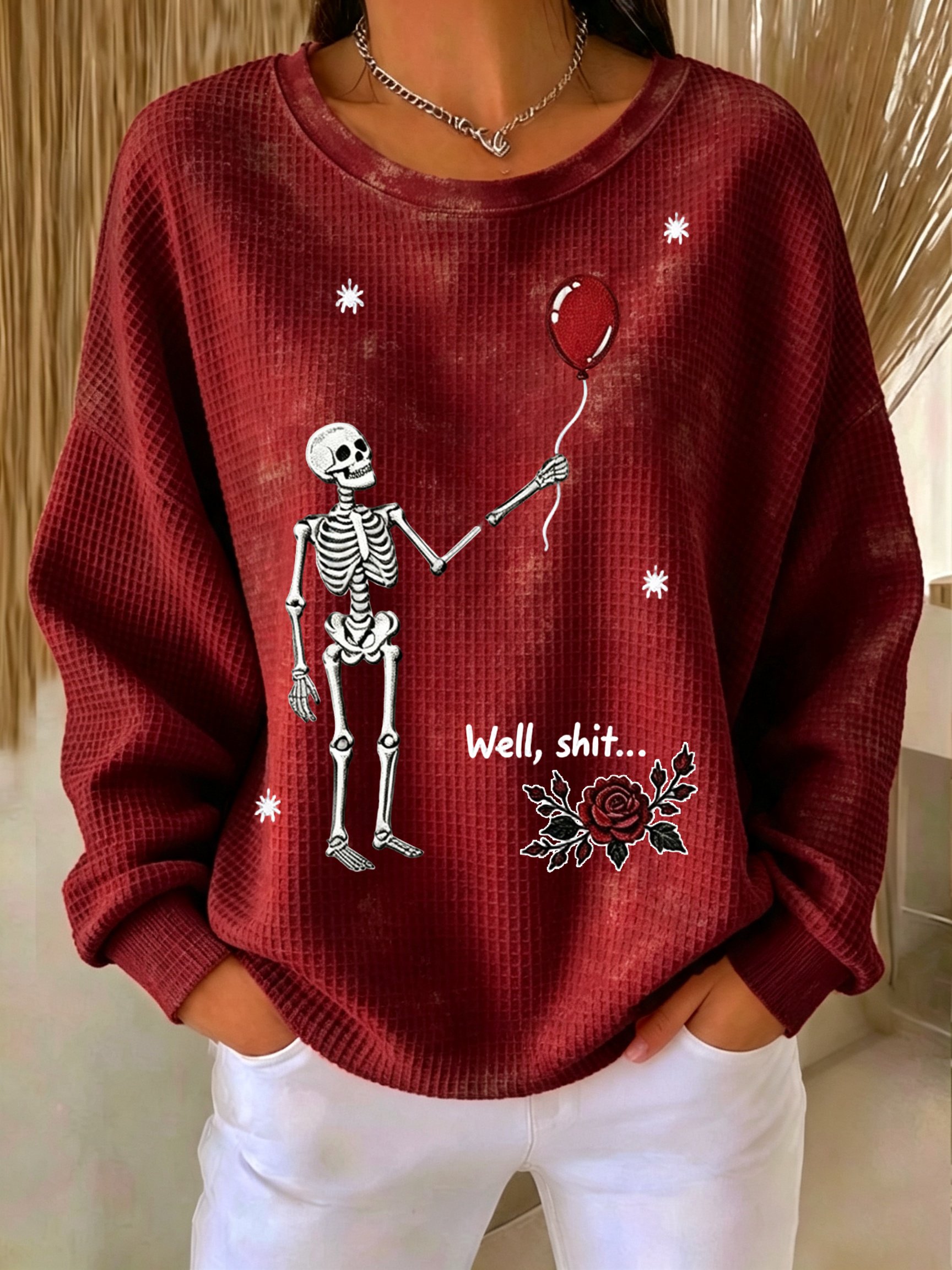 Women's Retro Halloween Well, Shit... Printed Sweatshirt