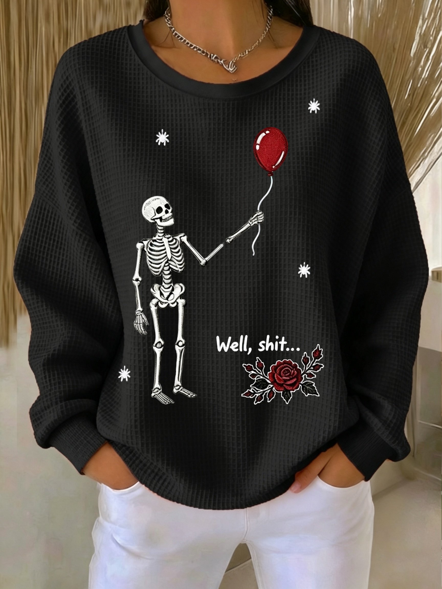 Women's Retro Halloween Well, Shit... Printed Sweatshirt