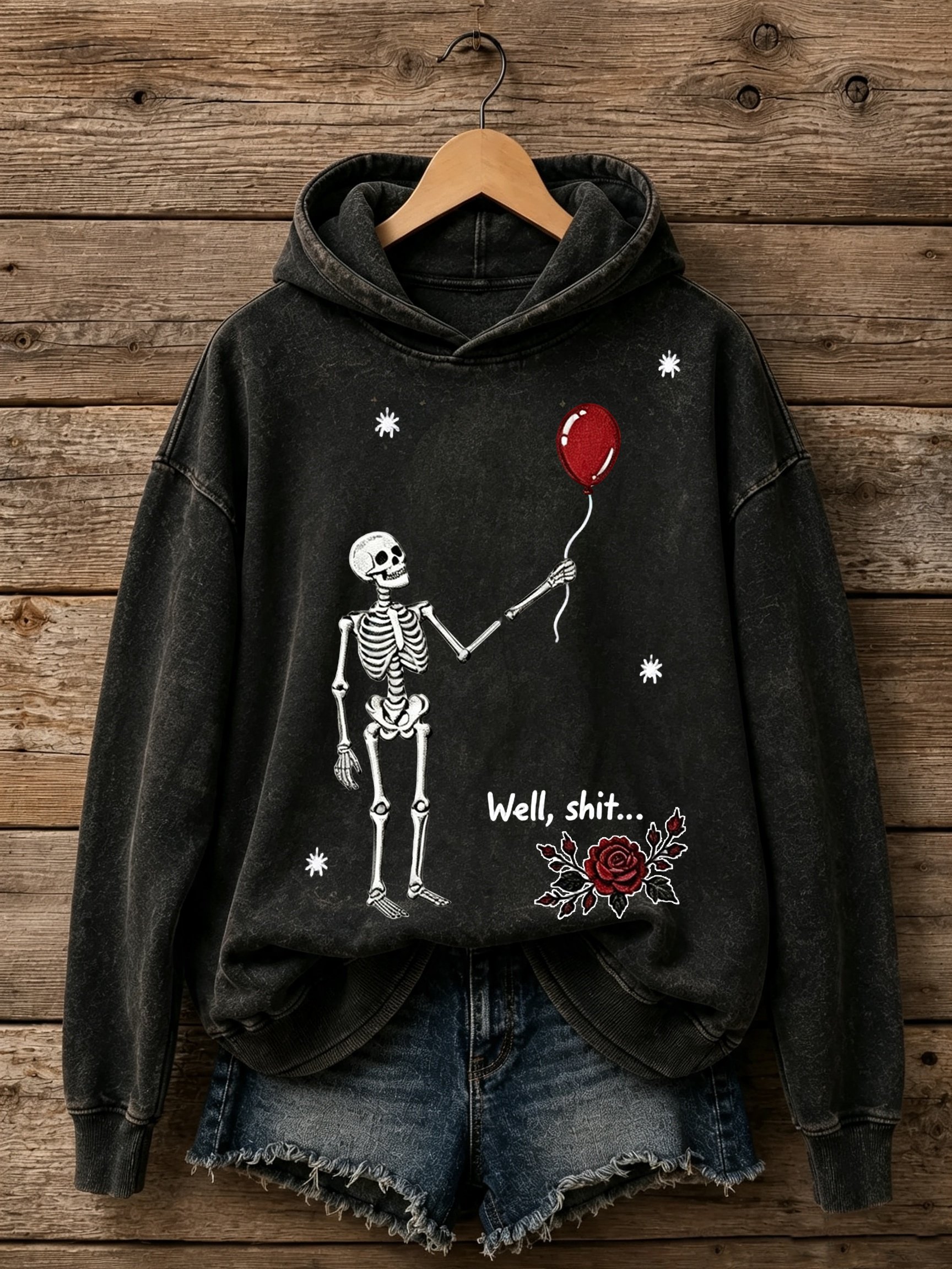 Women's Retro Halloween Well, Shit... Printed Hoodie