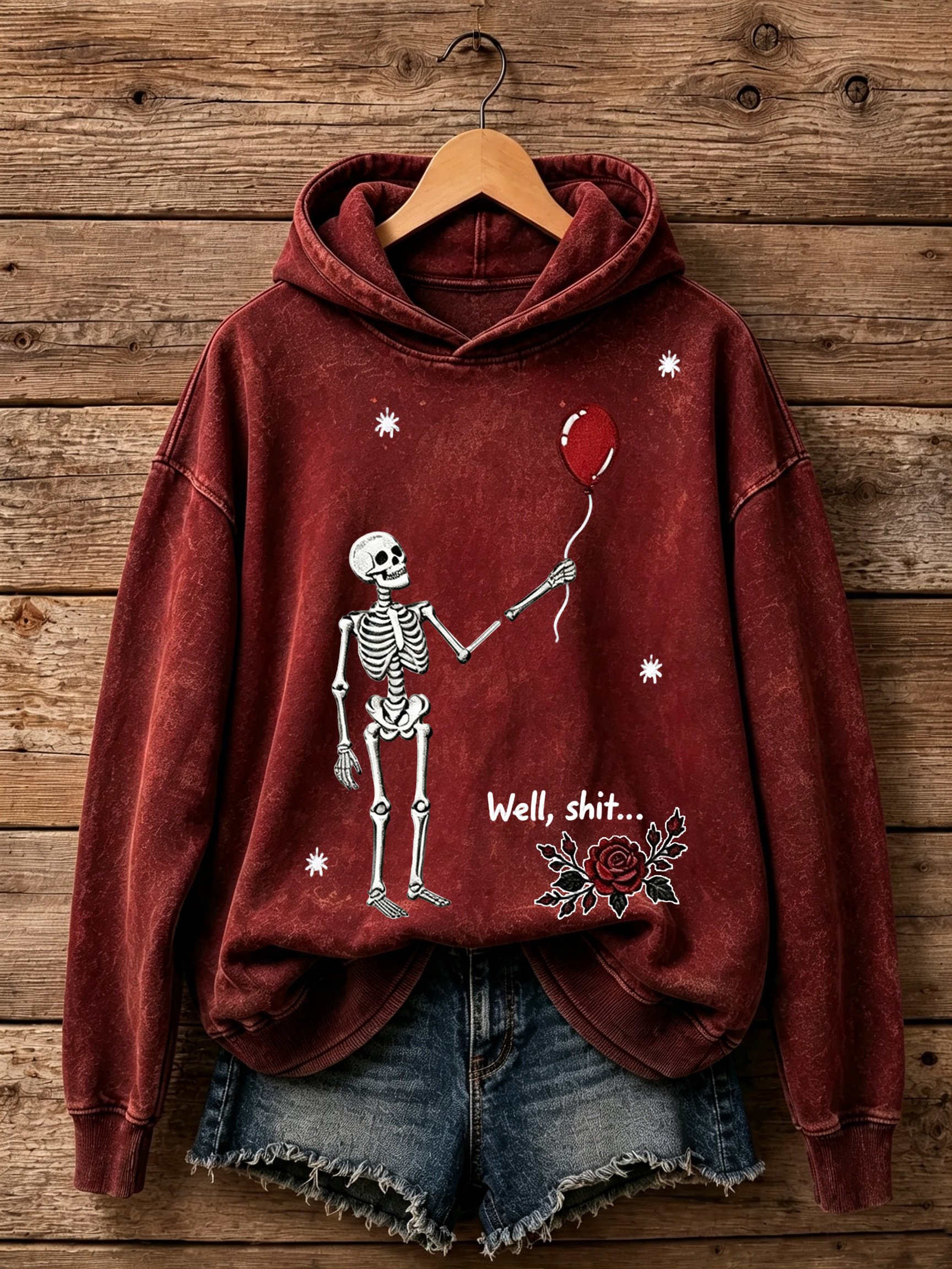 Women's Retro Halloween Well, Shit... Printed Hoodie