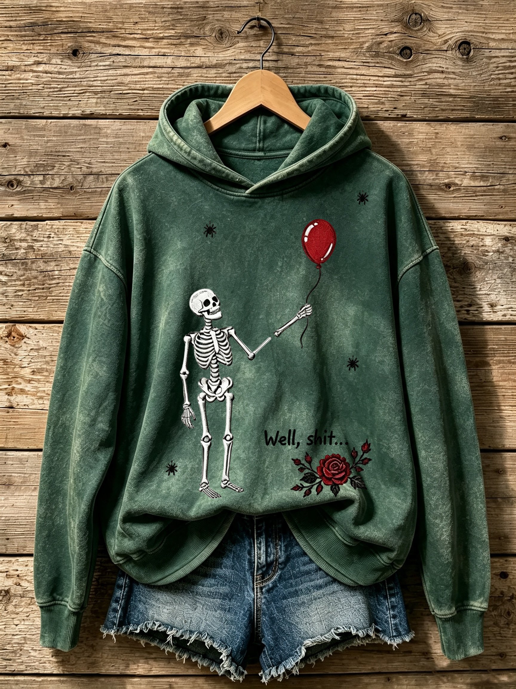 Women's Retro Halloween Well, Shit... Printed Hoodie