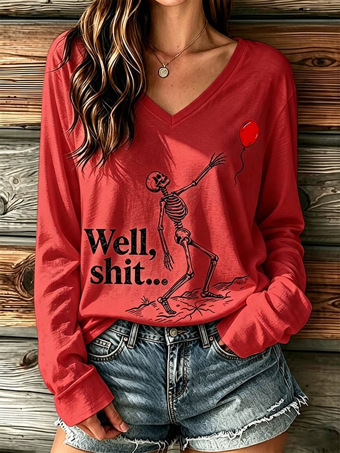 Women's Retro Halloween Well, shit... Print T-Shirt