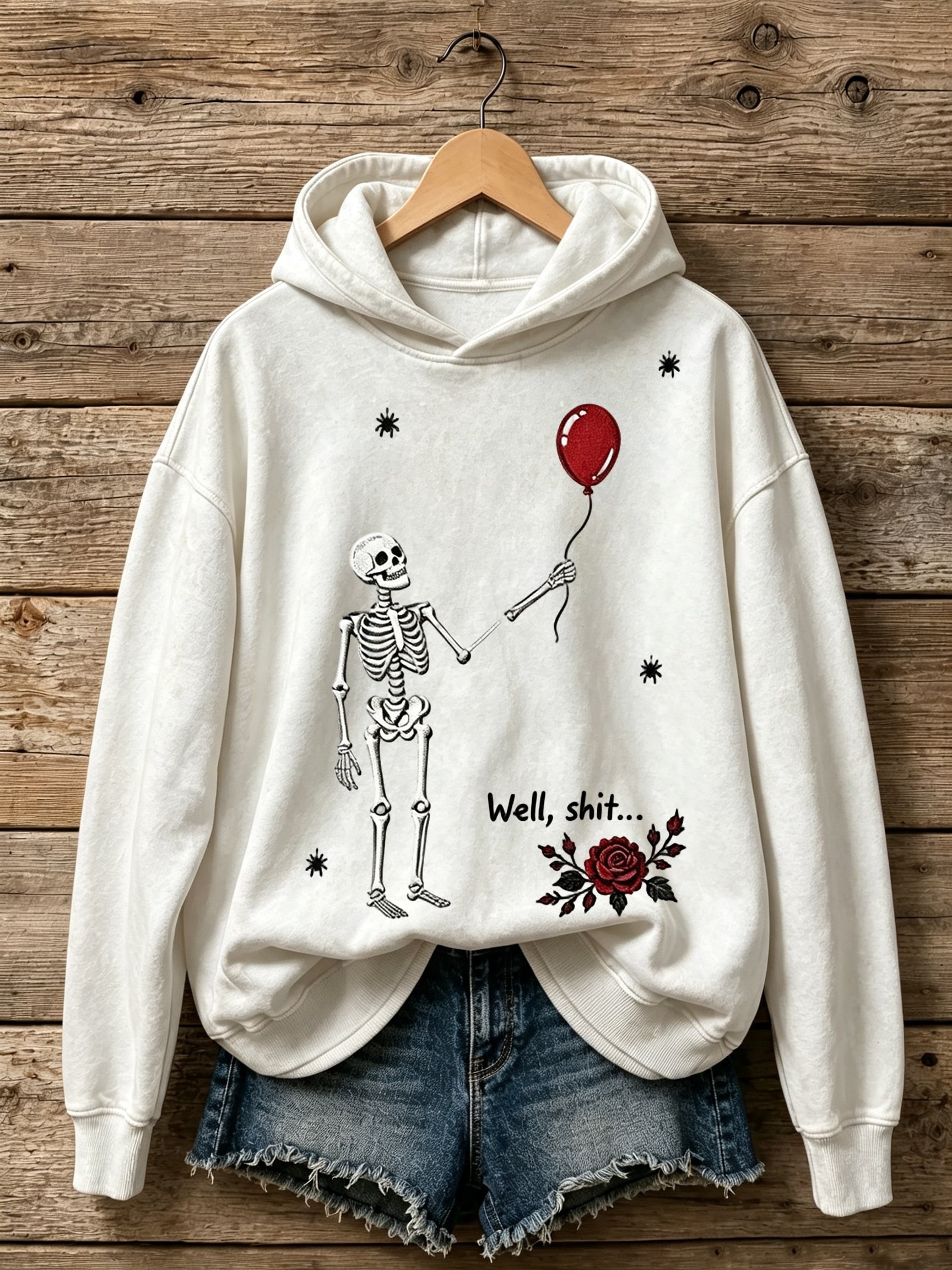 Women's Retro Halloween Well, Shit... Printed Hoodie