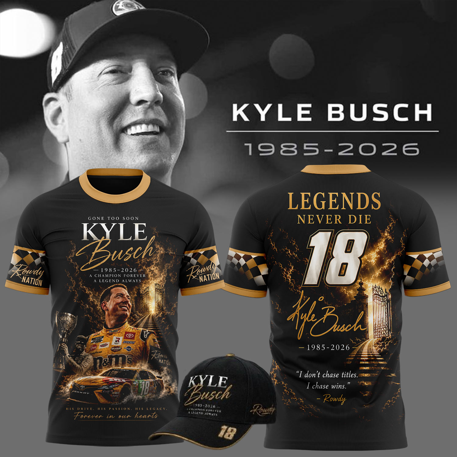 Limited Edition Rowdy Forever Racing Tribute Shirt-KC05222601