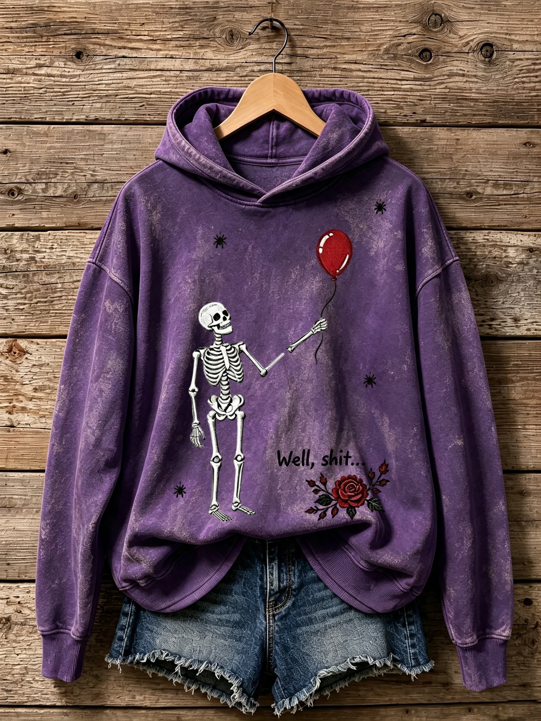 Women's Retro Halloween Well, Shit... Printed Hoodie