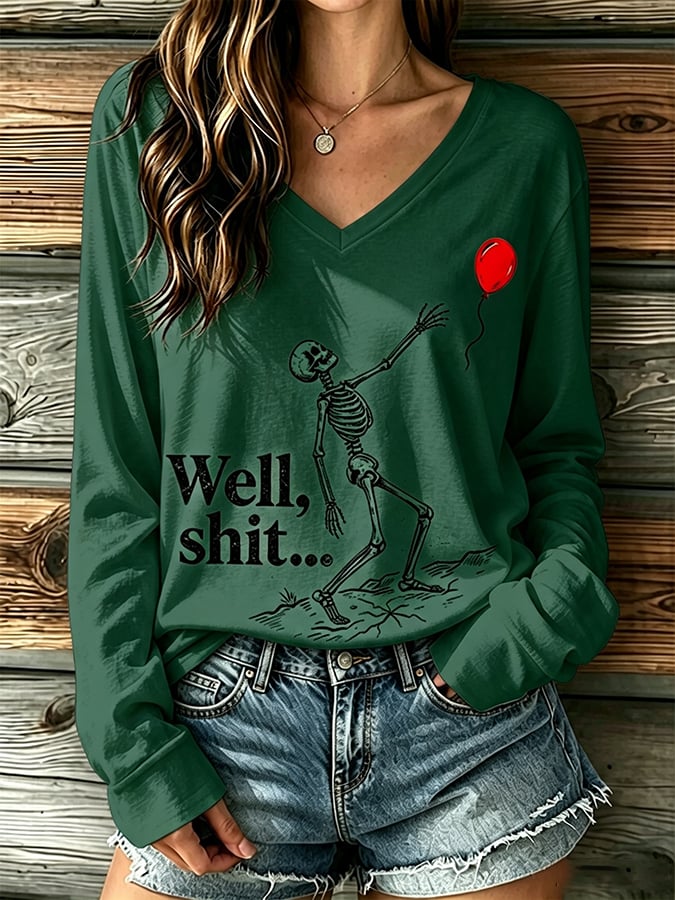 Women's Retro Halloween Well, shit... Print T-Shirt