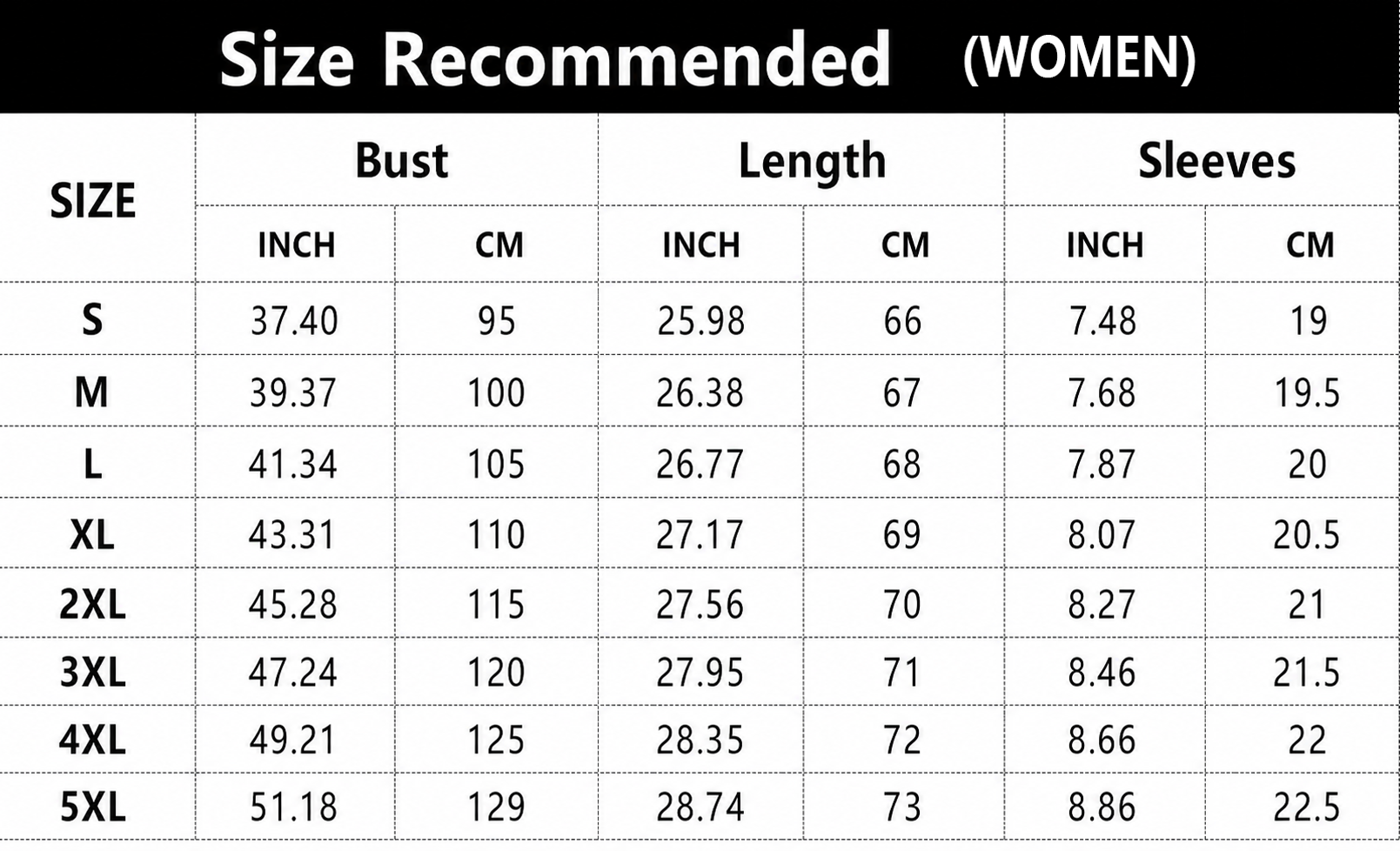 Size chart
