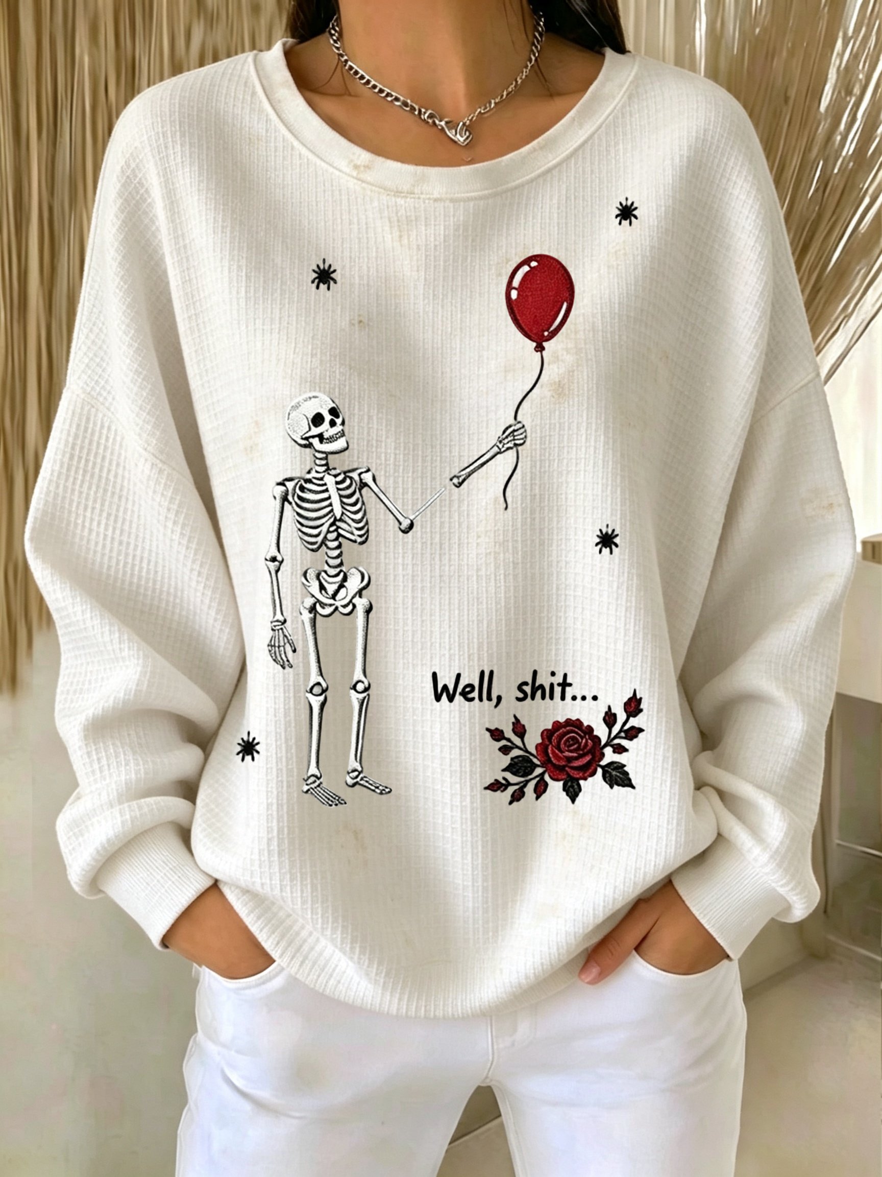 Women's Retro Halloween Well, Shit... Printed Sweatshirt