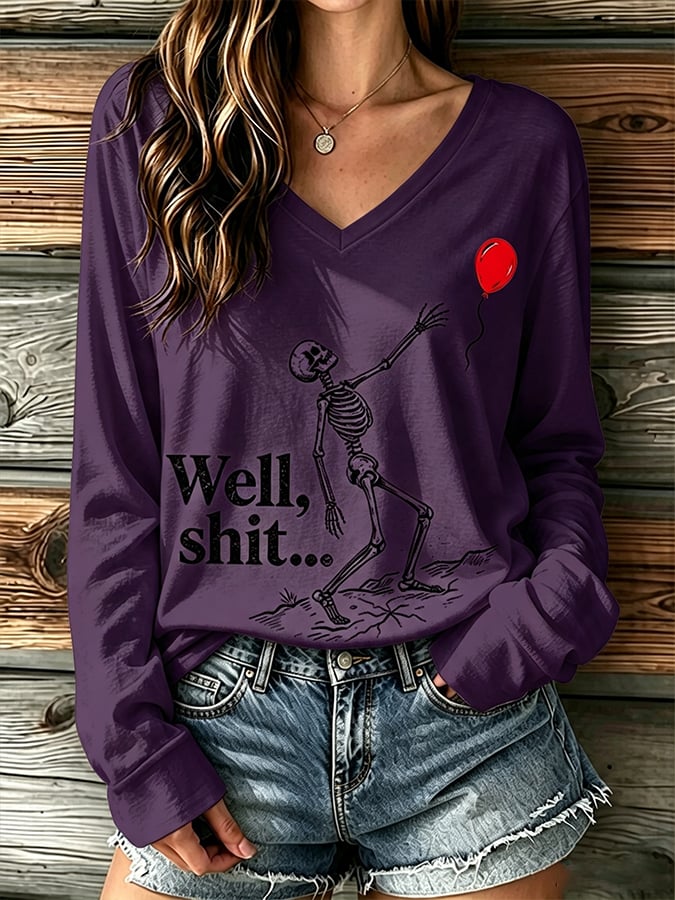 Women's Retro Halloween Well, shit... Print T-Shirt