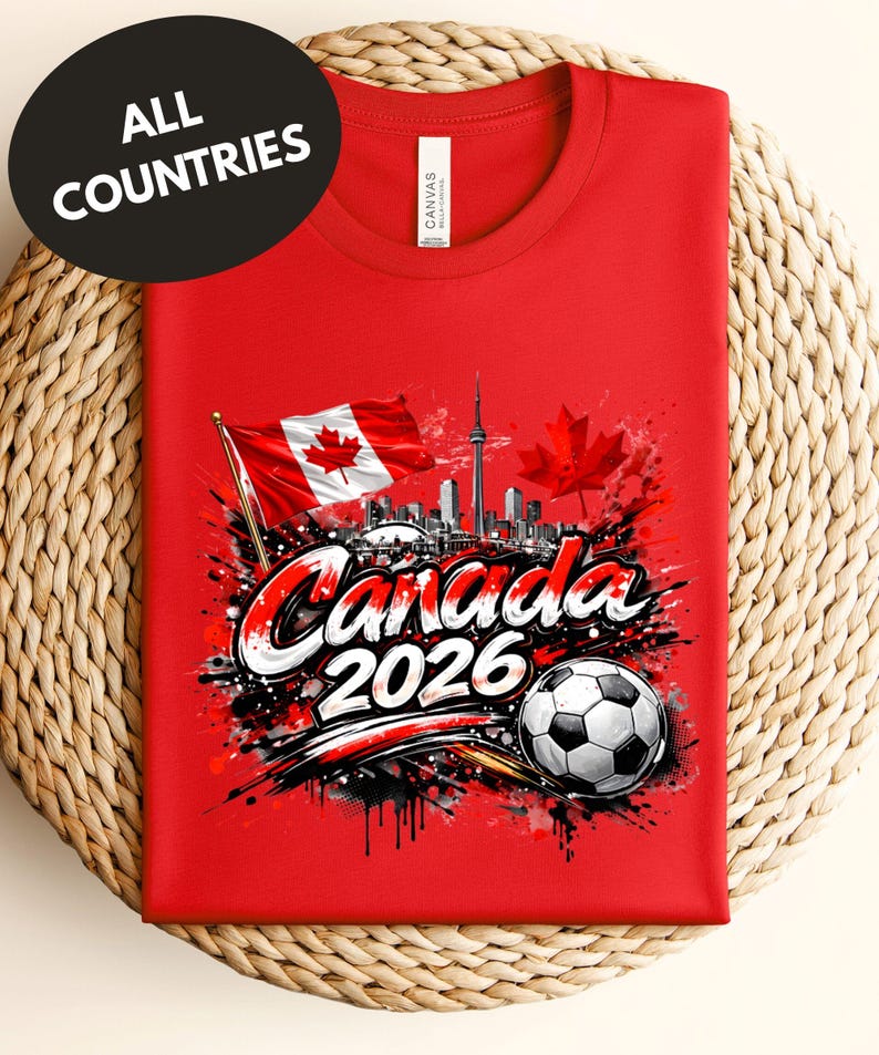 Canada 2026 Soccer Shirt, Canada Fan Tee, Matching Family Shirts, Kids & Adults Football Shirt, Canada Flag Futbol Gift